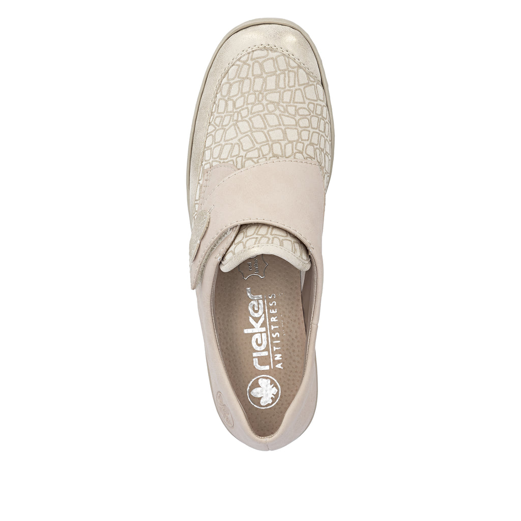 Beige Hook & Loop Shoes for Women | Rieker 487C0-60