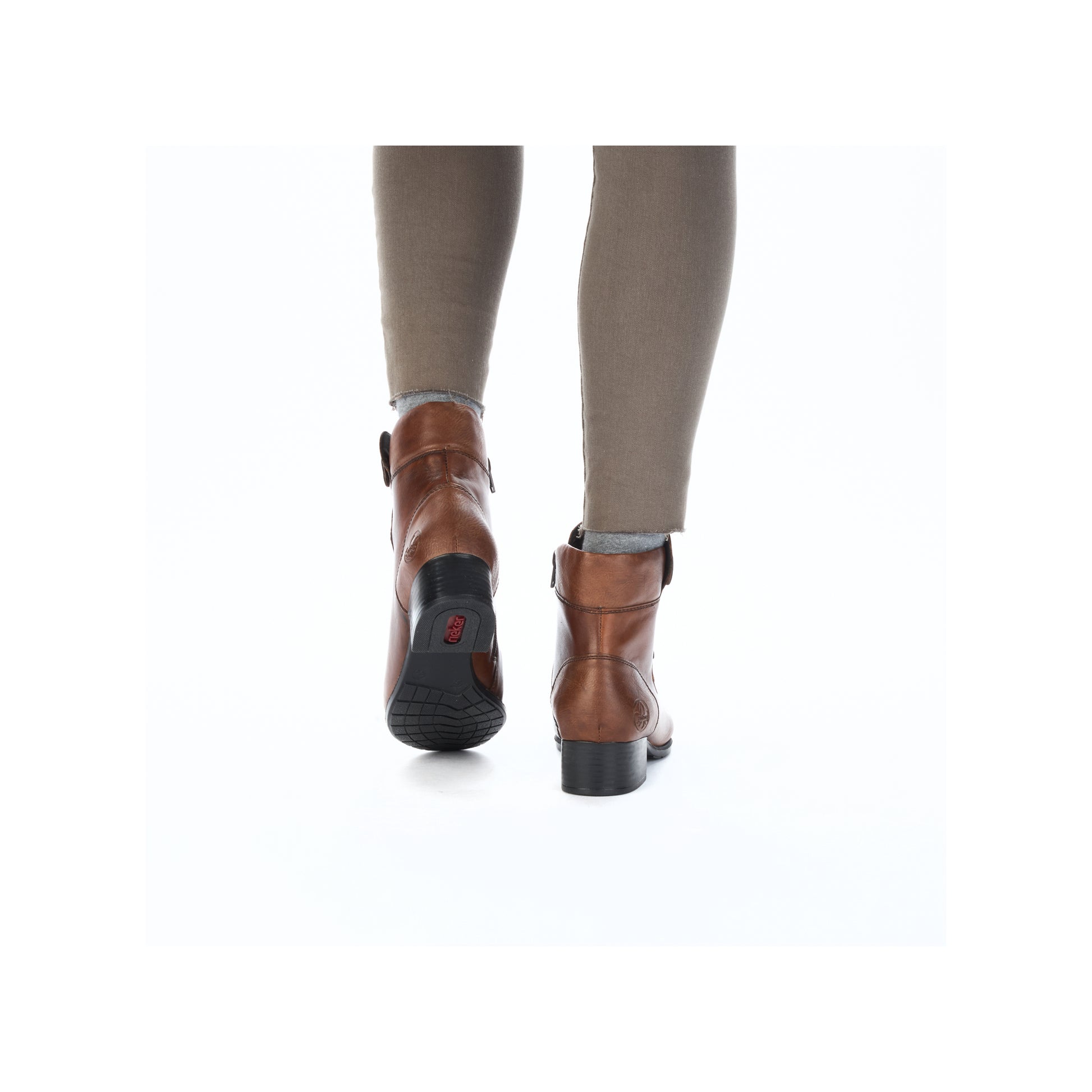Brown Zip Boots for Women | Rieker 78659-22