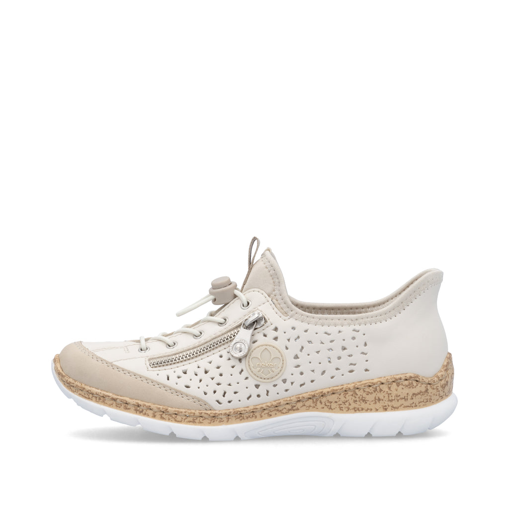 Beige Elasticated Shoes for Women | Rieker N42V3-60
