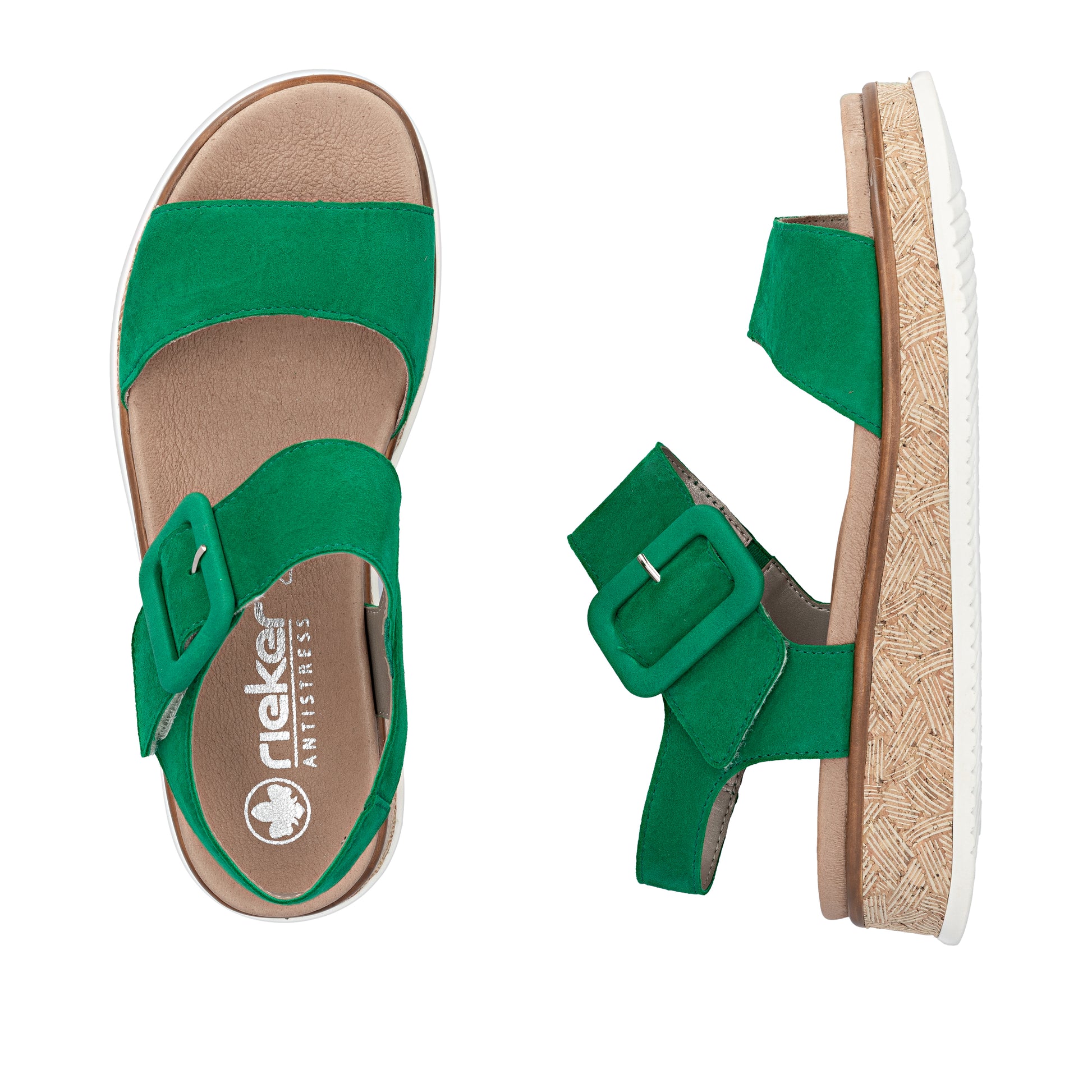 Green Hook & Loop Sandals for Women | Rieker W0800-52