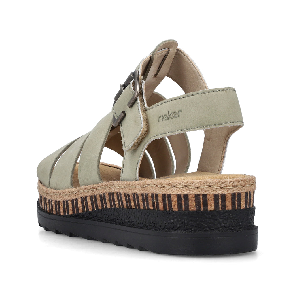 Green Hook & Loop Sandals for Women | Rieker V7904-52