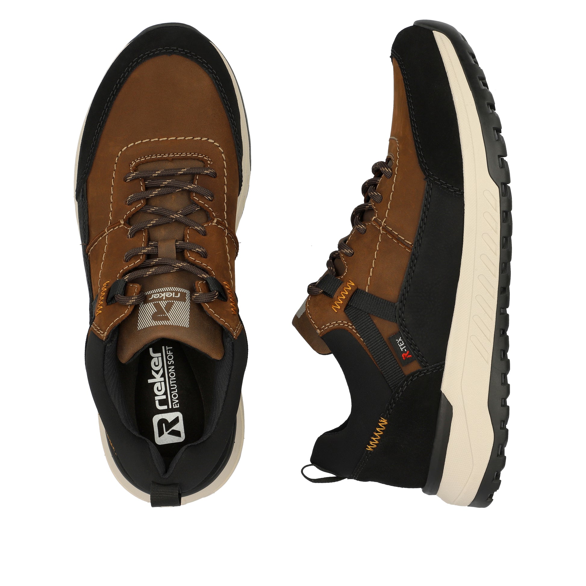 Brown Elasticated Shoes for Men | Rieker Sport U0100-22