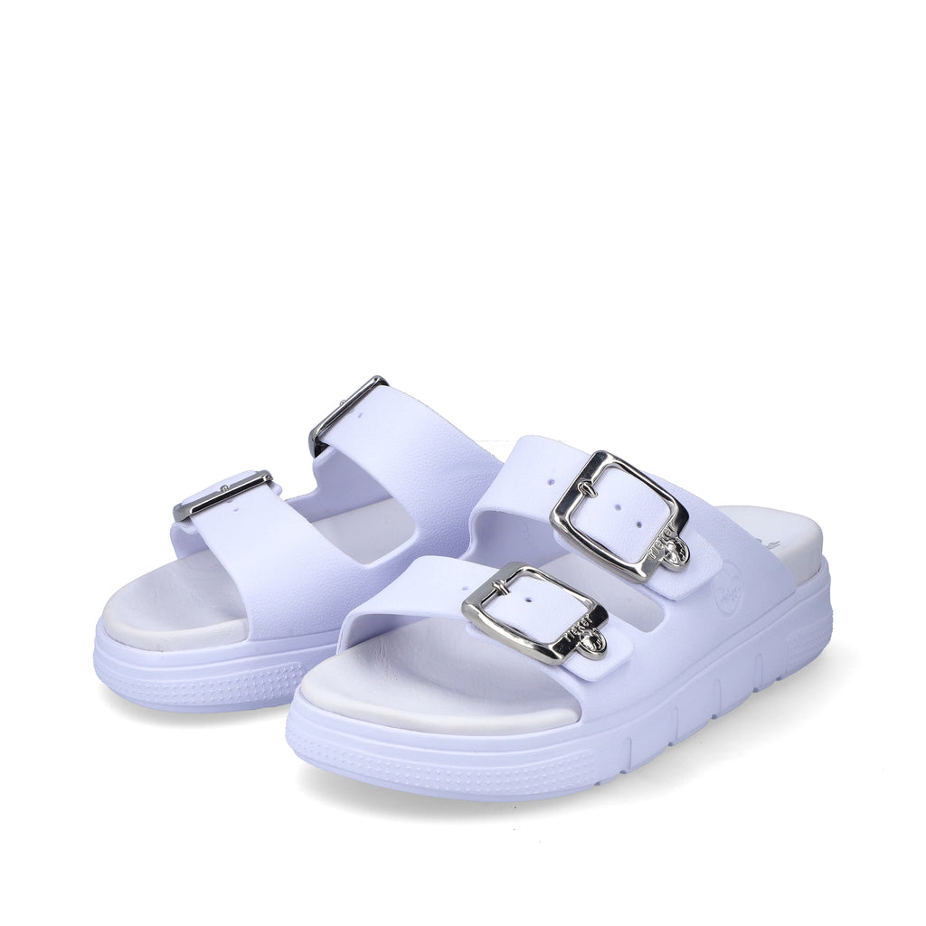 White Buckle Sandals for Women | Rieker P2180-80