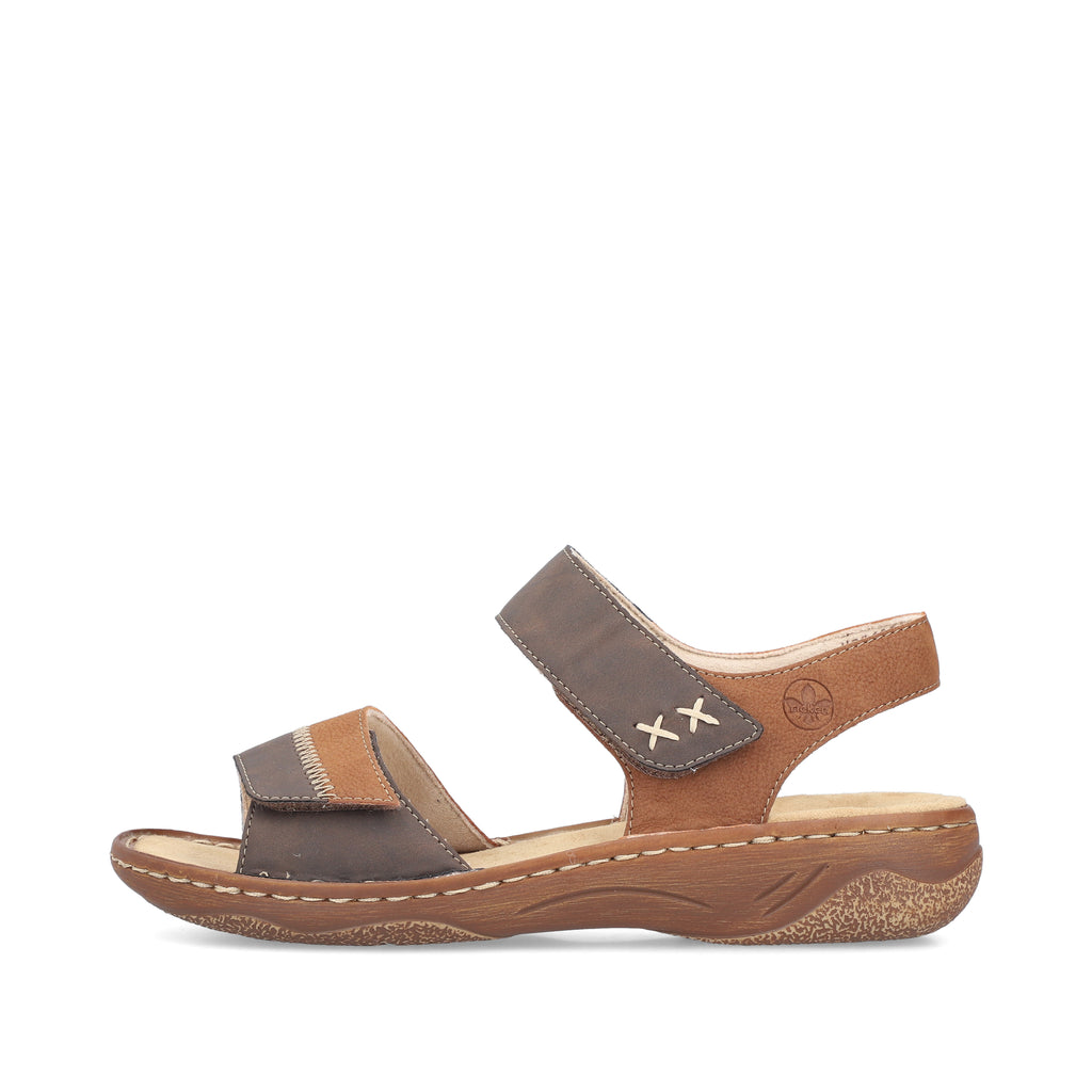 Brown Hook & Loop Sandals for Women | Rieker V2860-24
