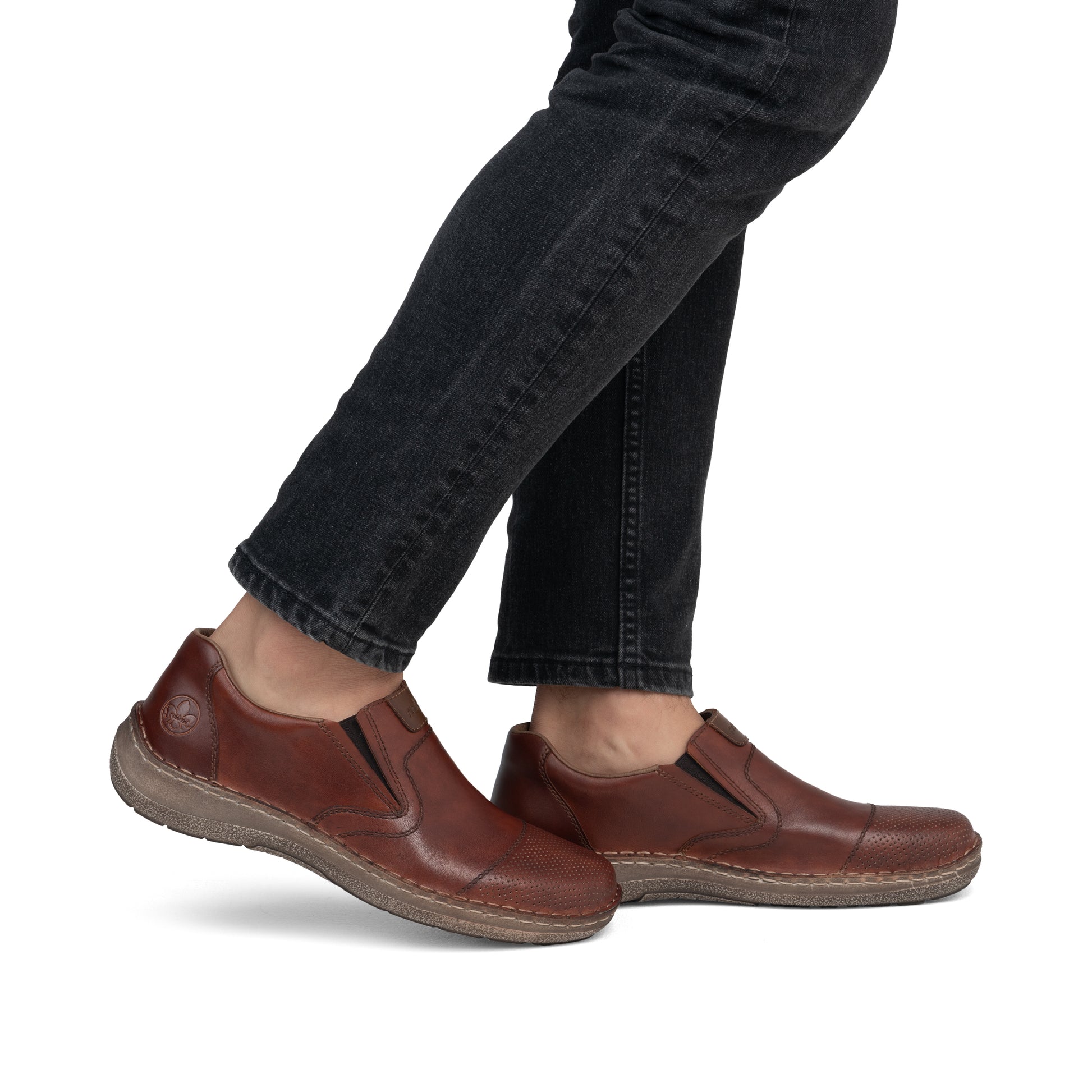 Brown Elasticated Shoes for Men | Rieker 03056-24