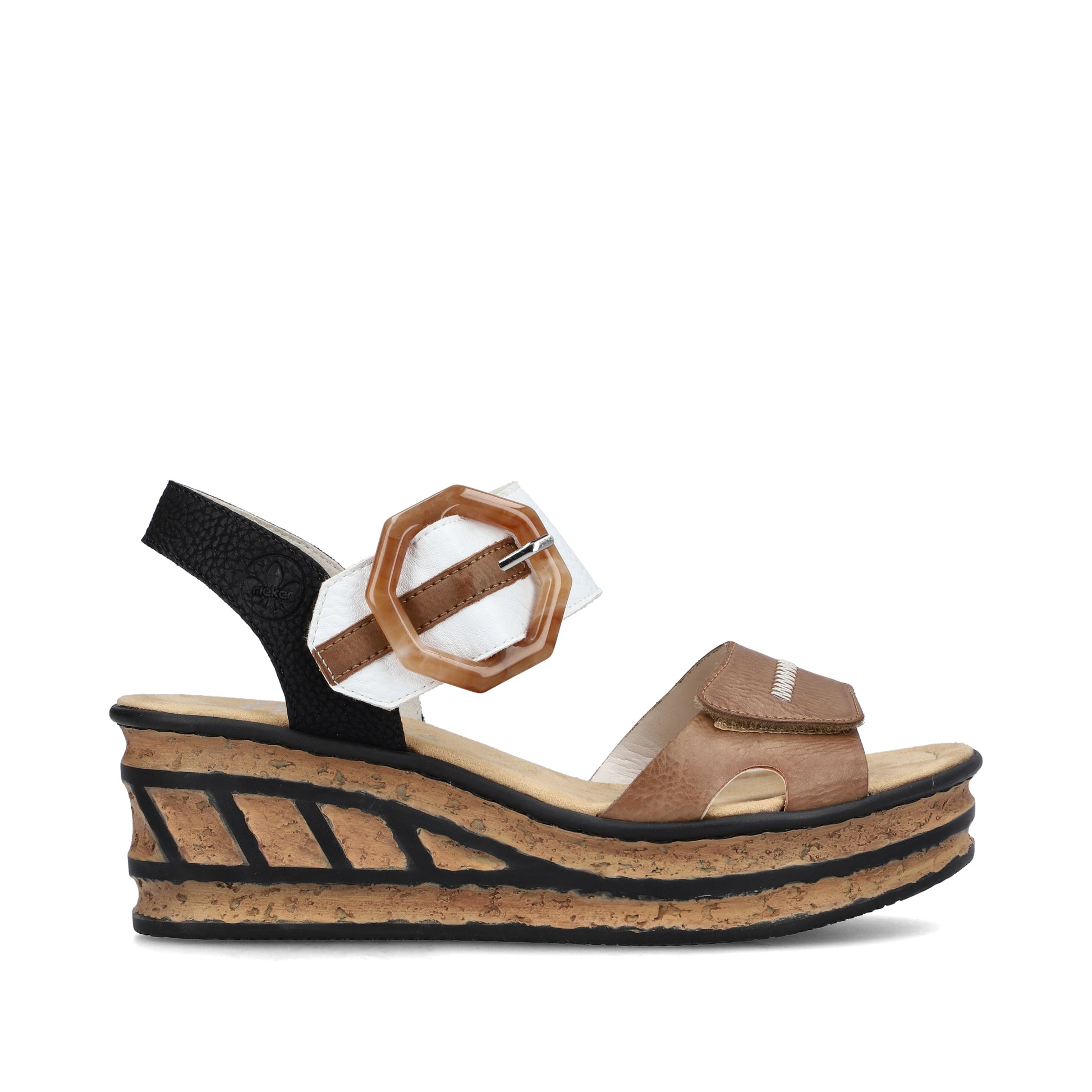 Beige Hook & Loop Sandals for Women | Rieker 68176-64