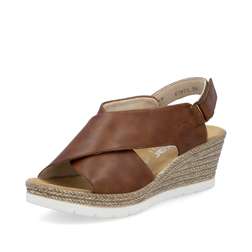 Brown Hook & Loop Sandals for Women | Rieker 61975-24