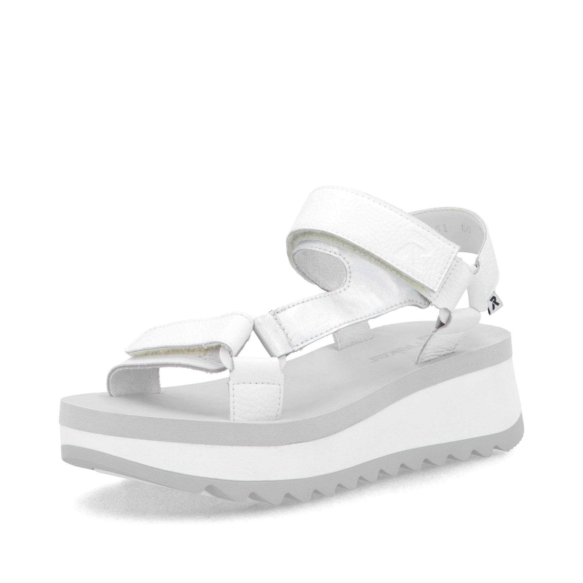 White Hook & Loop Sandals for Women | Rieker W3051-80