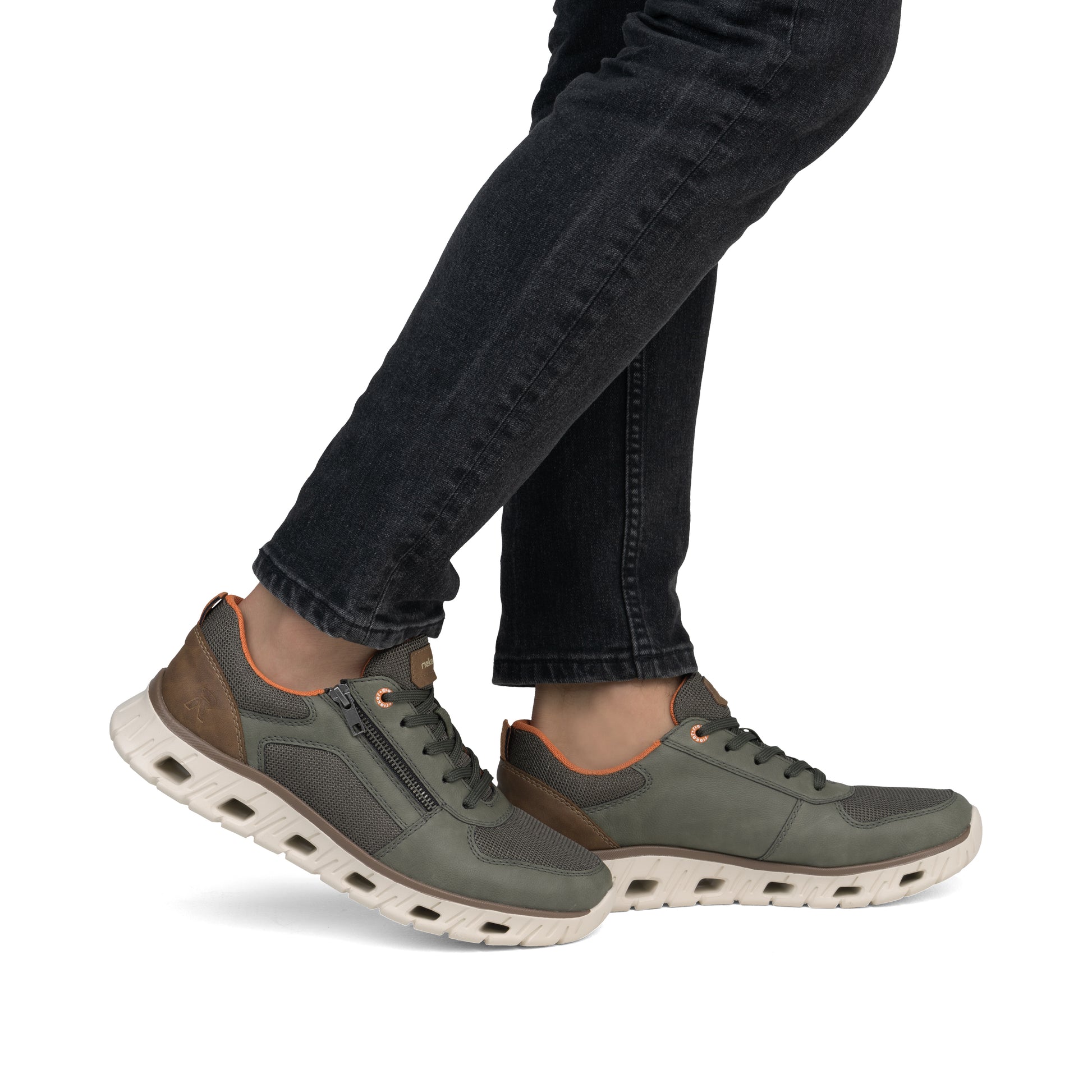 Green Zip Shoes for Men | Rieker 04301-54