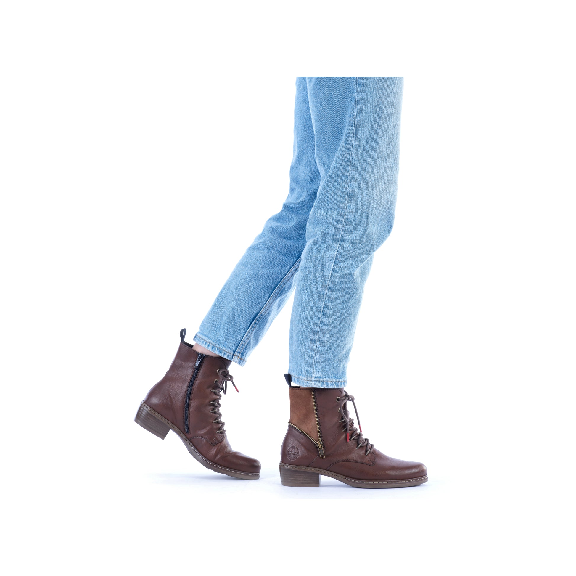 Brown Zip Boots for Women | Rieker Y0800-24