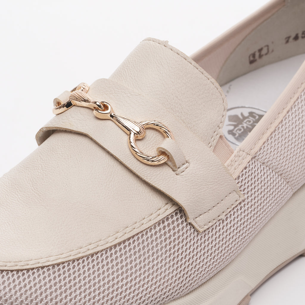Beige Elasticated Shoes for Women | Rieker N7455-60
