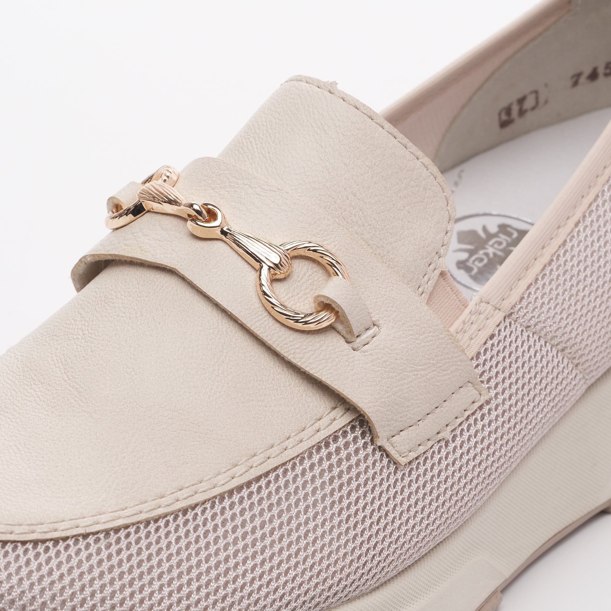Beige Elasticated Shoes for Women | Rieker N7455-60