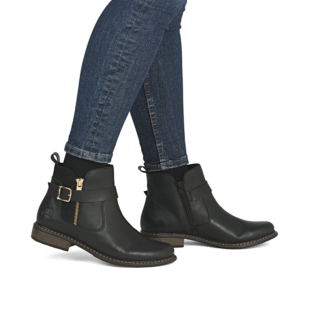 Black Zip Boots for Women | Rieker Z4959-00