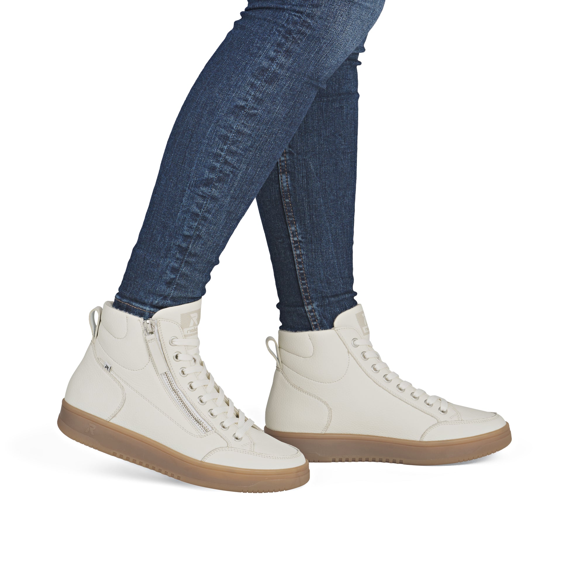 White Zip Boots for Women | Rieker Sport W1971-80