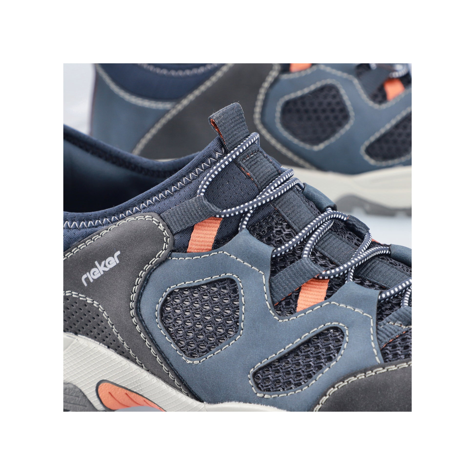 Blue Elasticated Shoes for Men | Rieker B8350-14