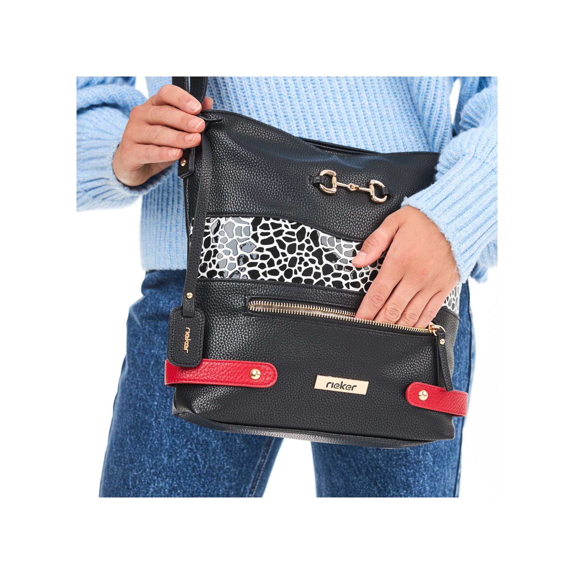 Black Zip Bags for Women | Rieker H1517-01