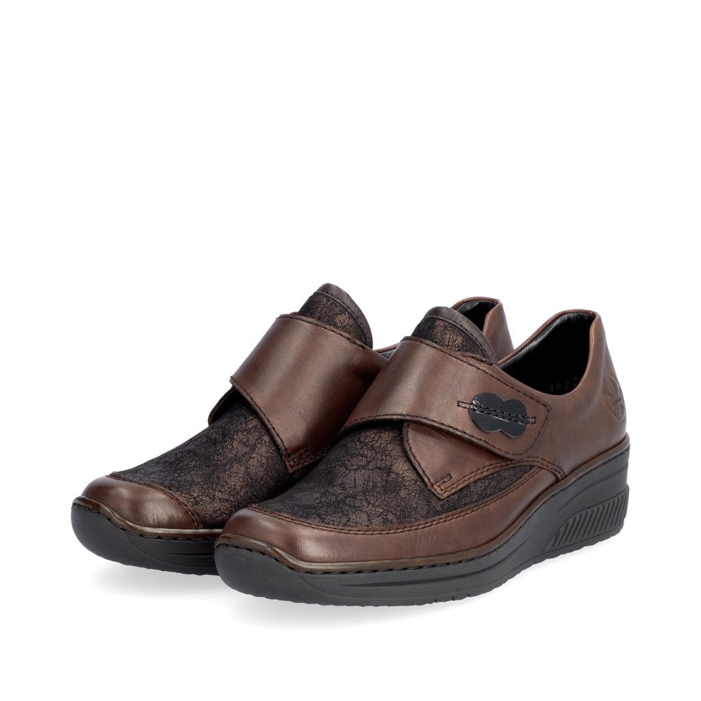 Brown Hook & Loop Shoes for Women | Rieker 487C0-25