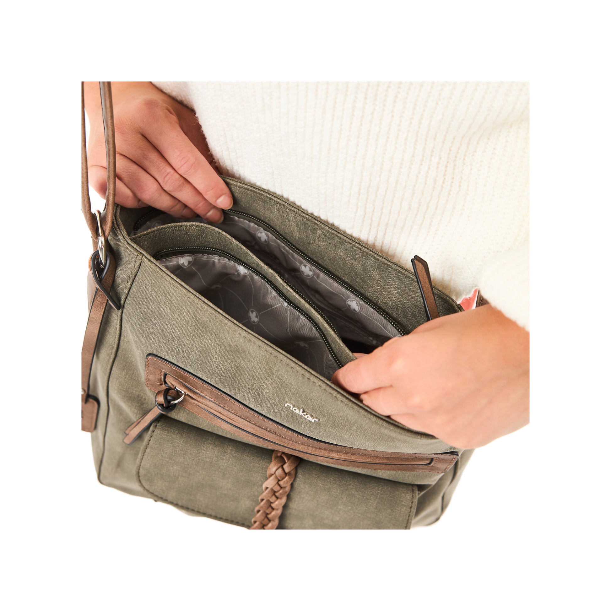 Green Zip Bags for Women | Rieker H1340-54