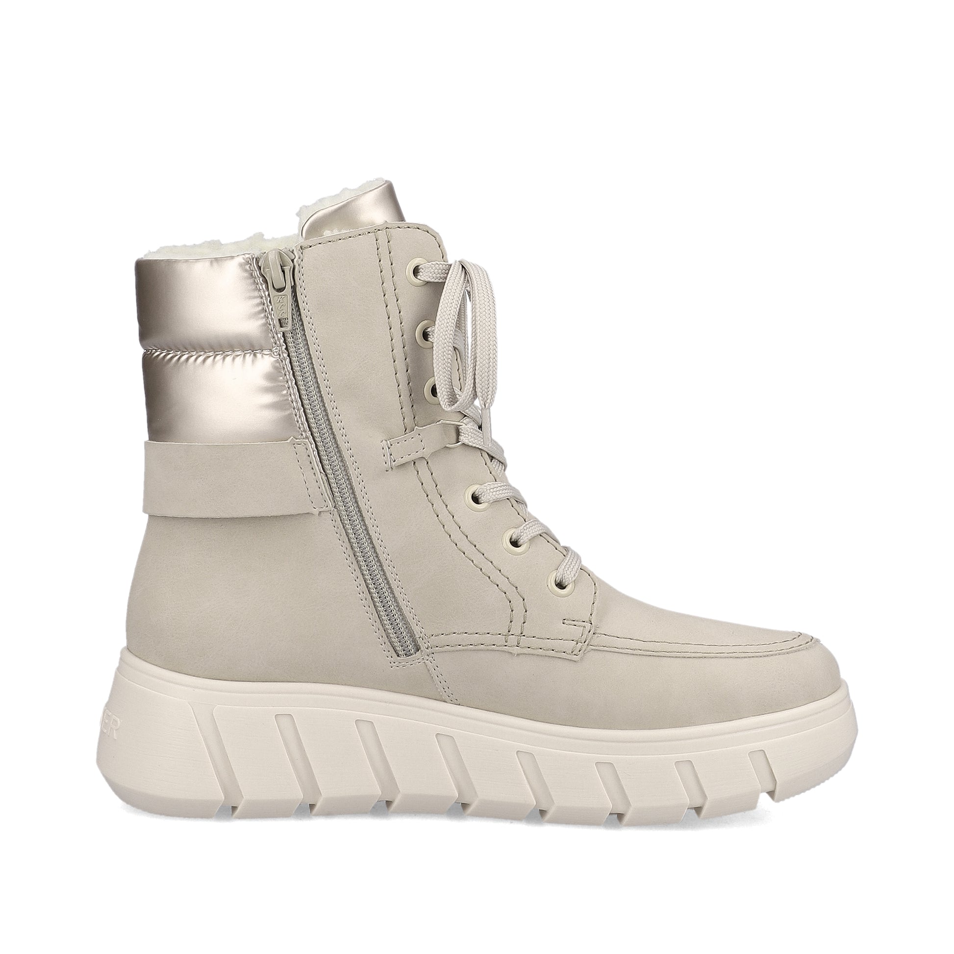 Beige Zip Boots for Women | Rieker Y3503-62
