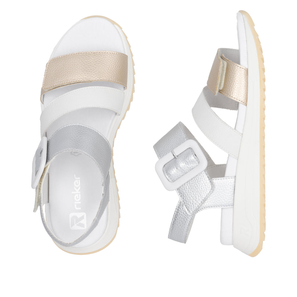 Gold Hook & Loop Sandals for Women | Rieker Sport W2950-90