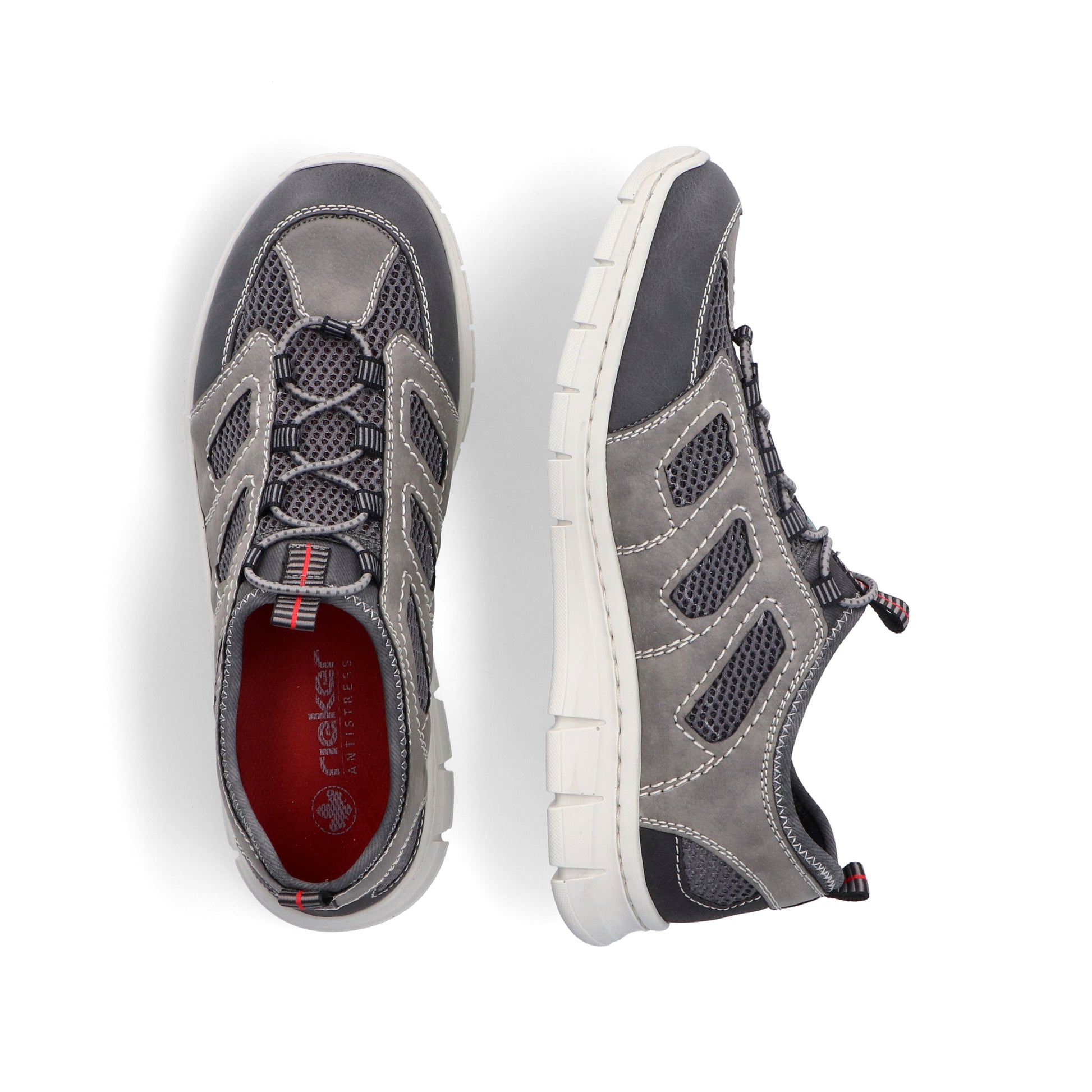 Grey Elasticated Shoes for Men | Rieker B7762-45