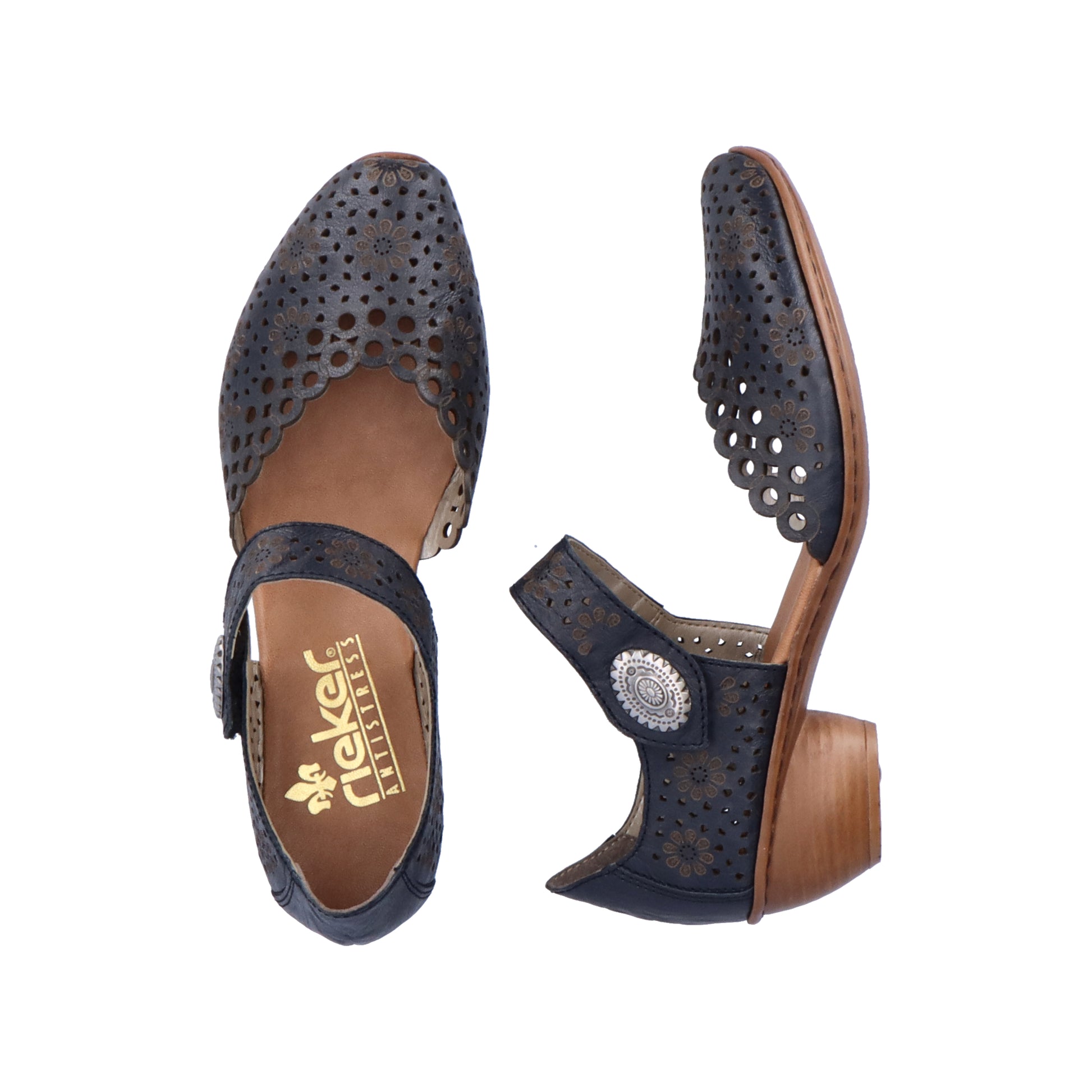 Blue Hook & Loop Shoes for Women | Rieker 43753-14