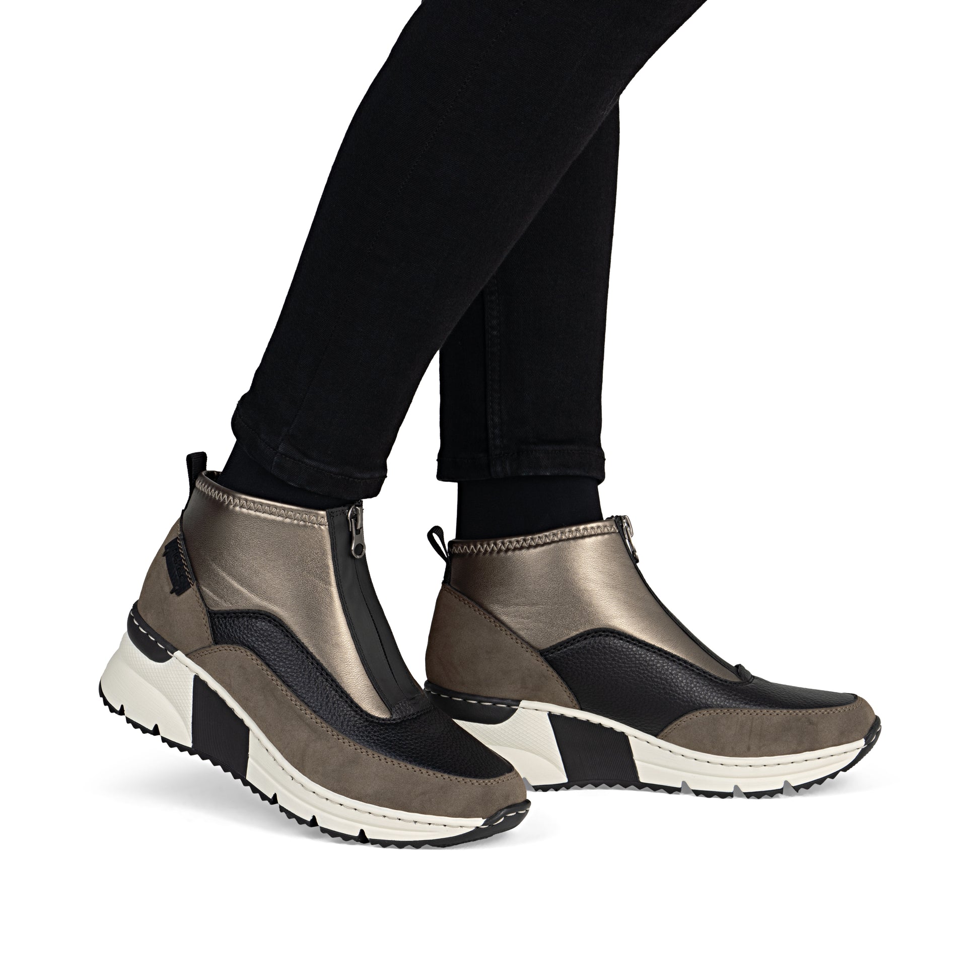 Brown Zip Boots for Women | Rieker N6352-25