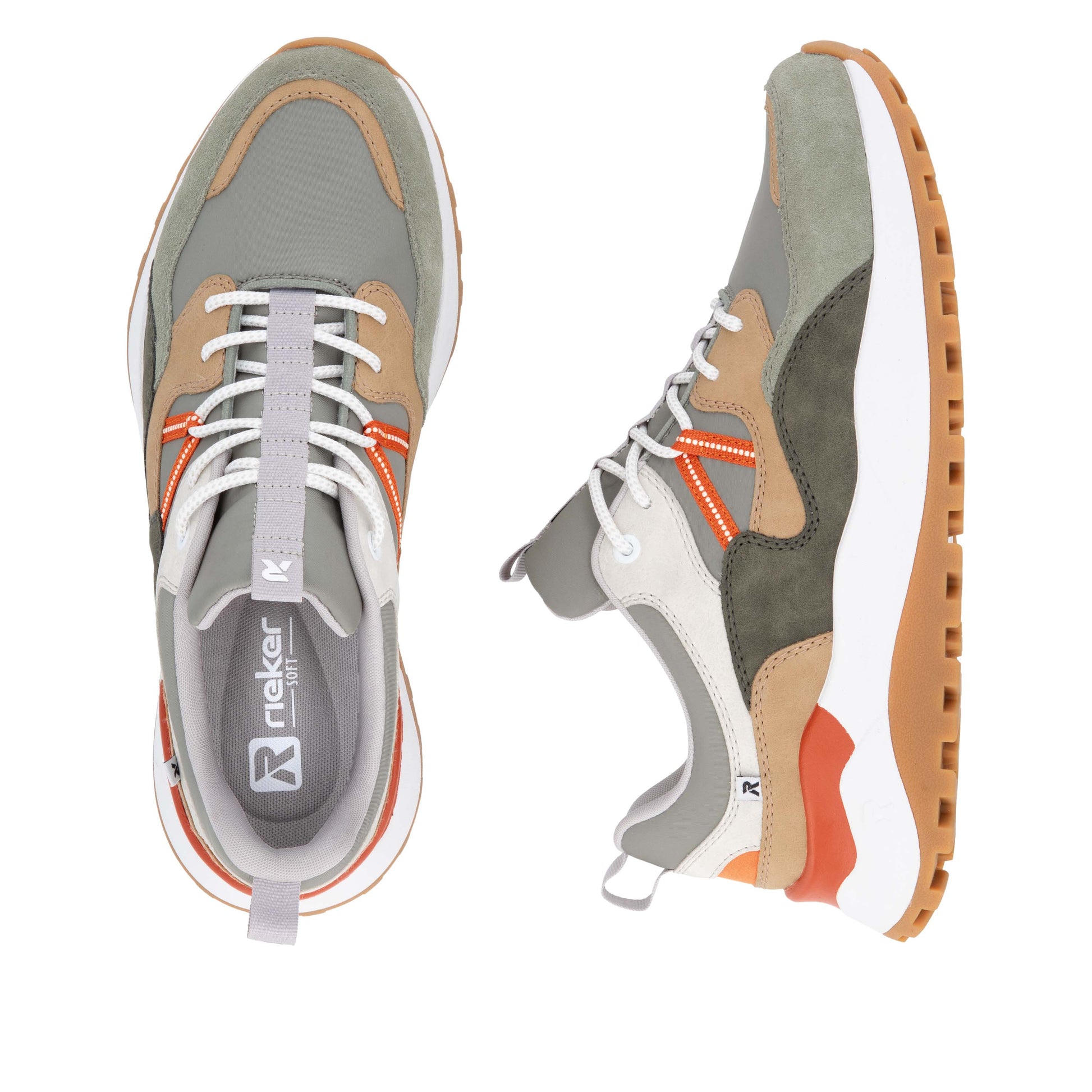 Green Elasticated Shoes for Men | Rieker U1301-52