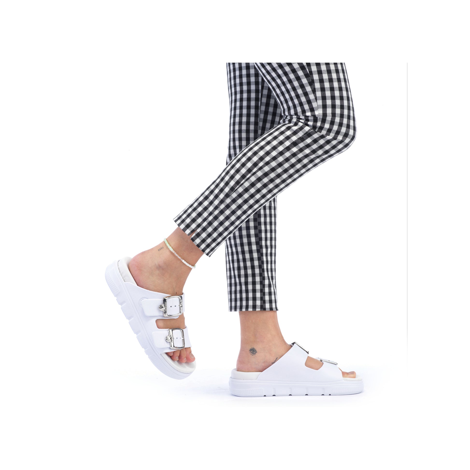 White Buckle Sandals for Women | Rieker P2180-80