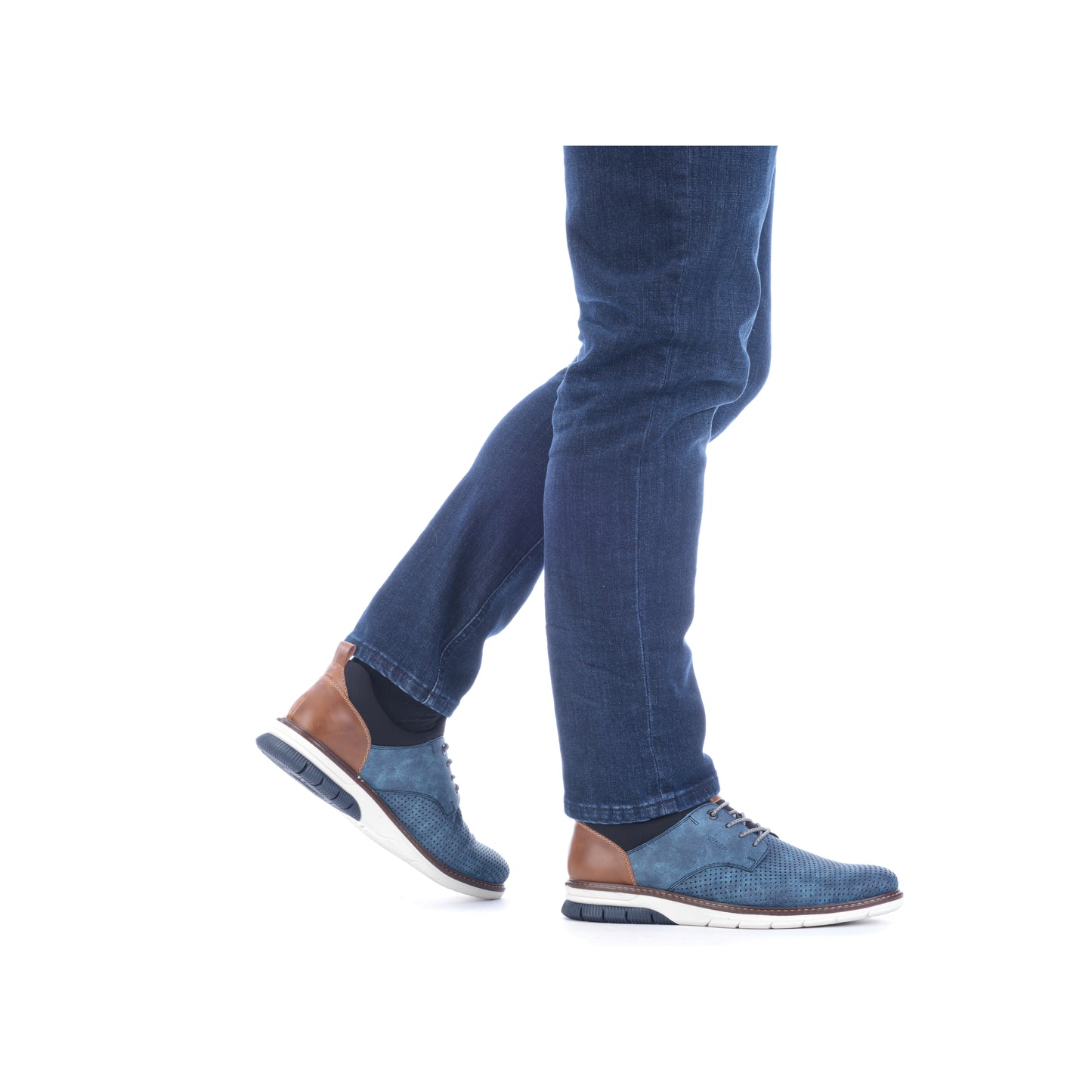 Rieker Men's Casual Lace-up Shoe - Blue | 14450-14