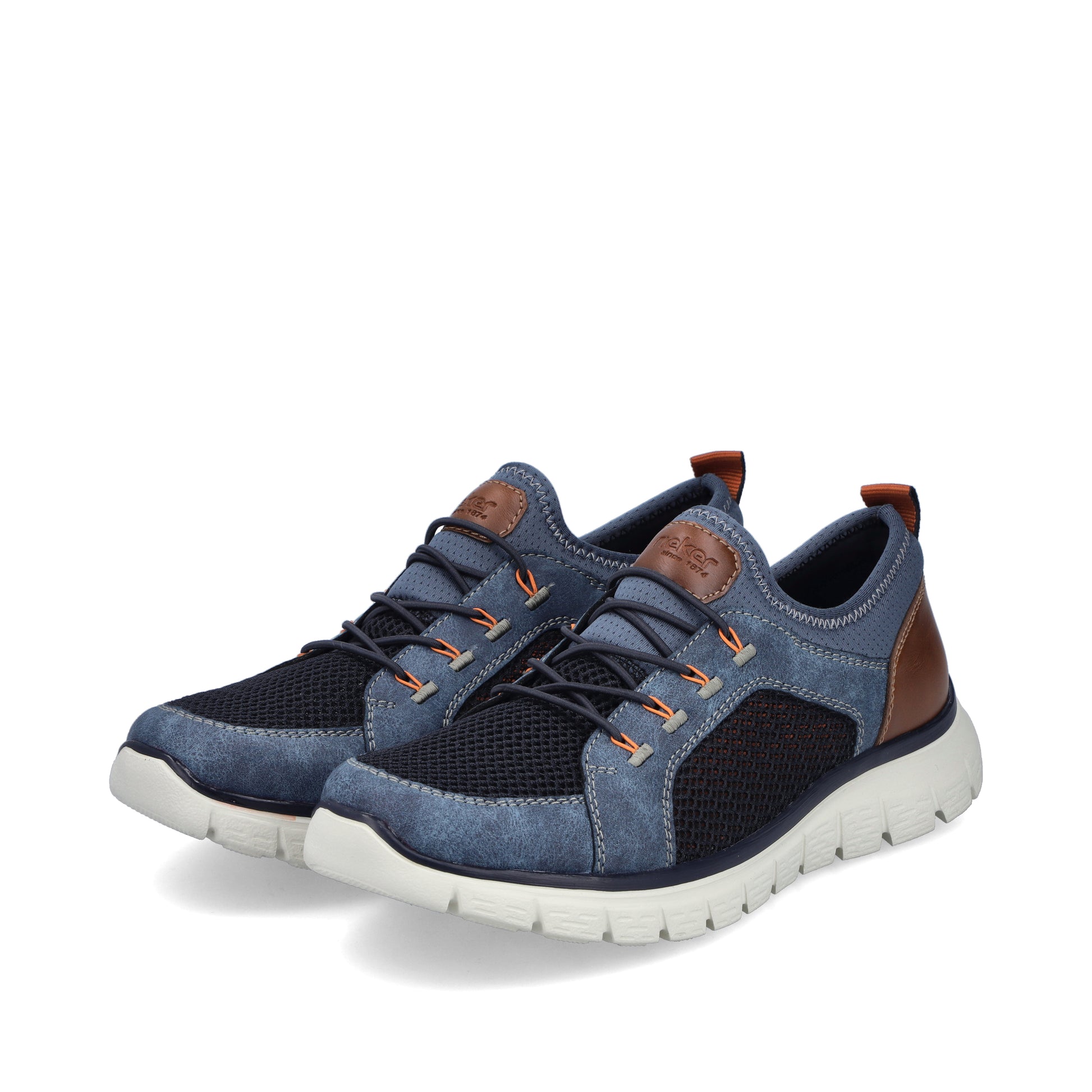 Blue Elasticated Shoes for Men | Rieker B6660-14