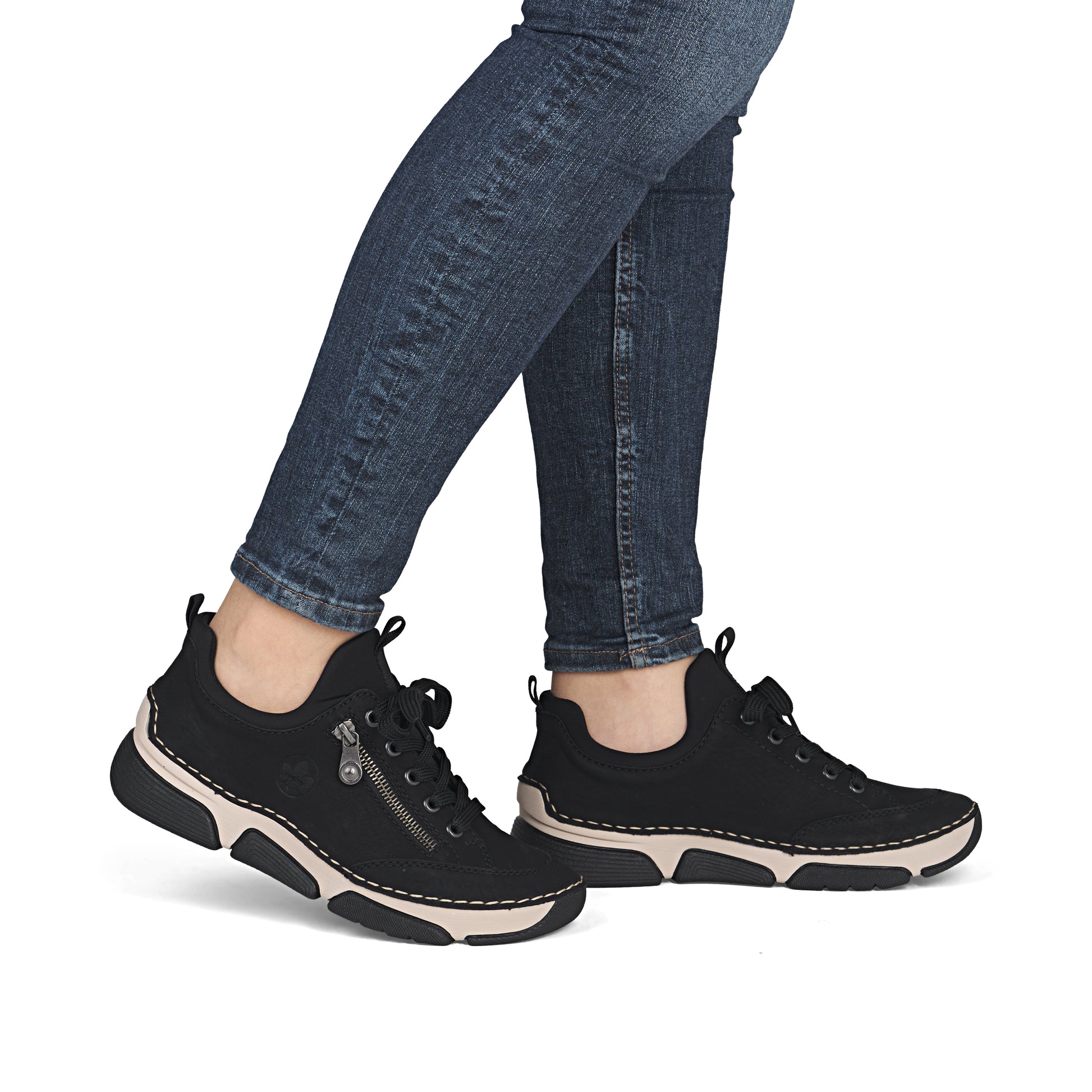Black Elasticated Shoes for Women | Rieker 45973-00