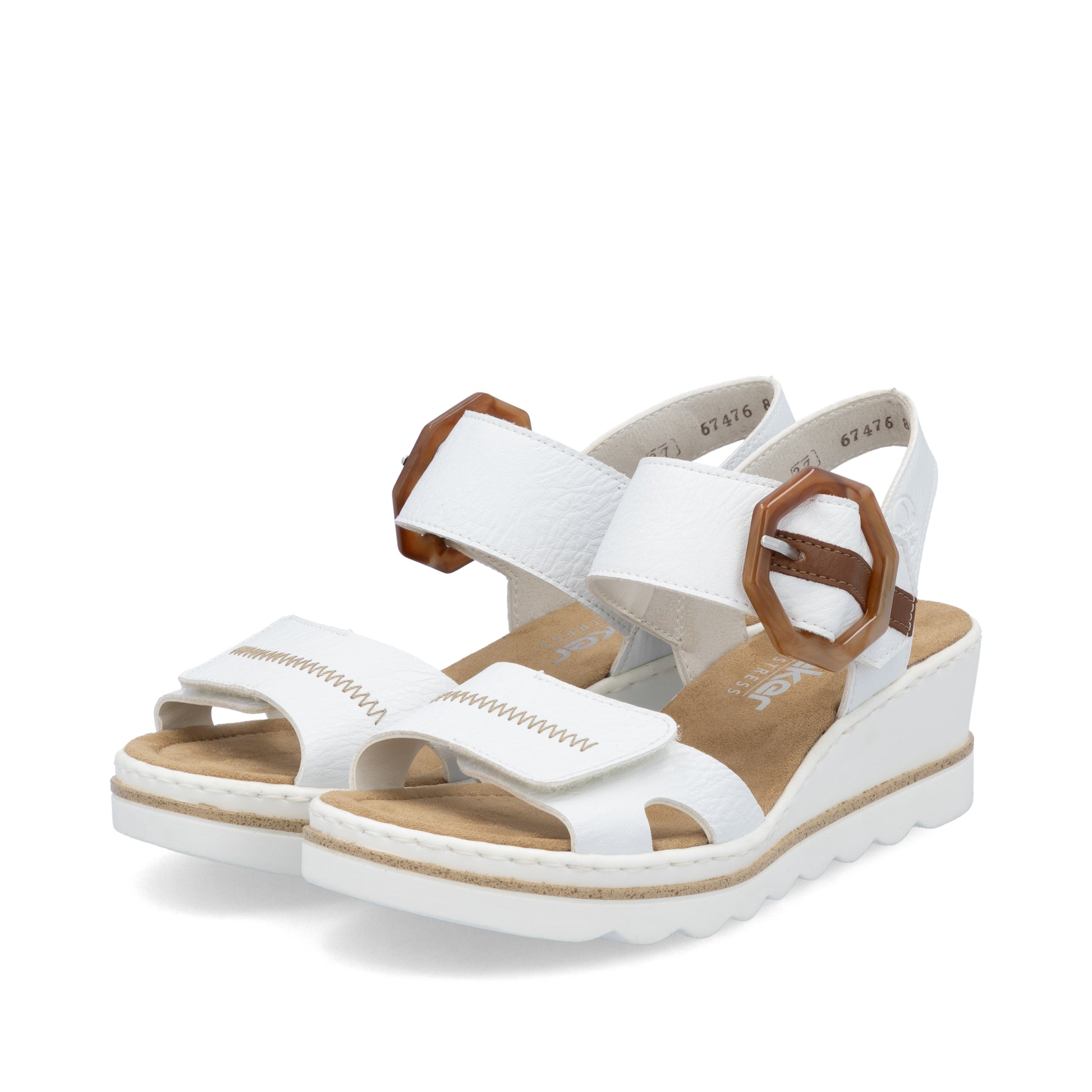 White Hook & Loop Sandals for Women | Rieker 67476-83