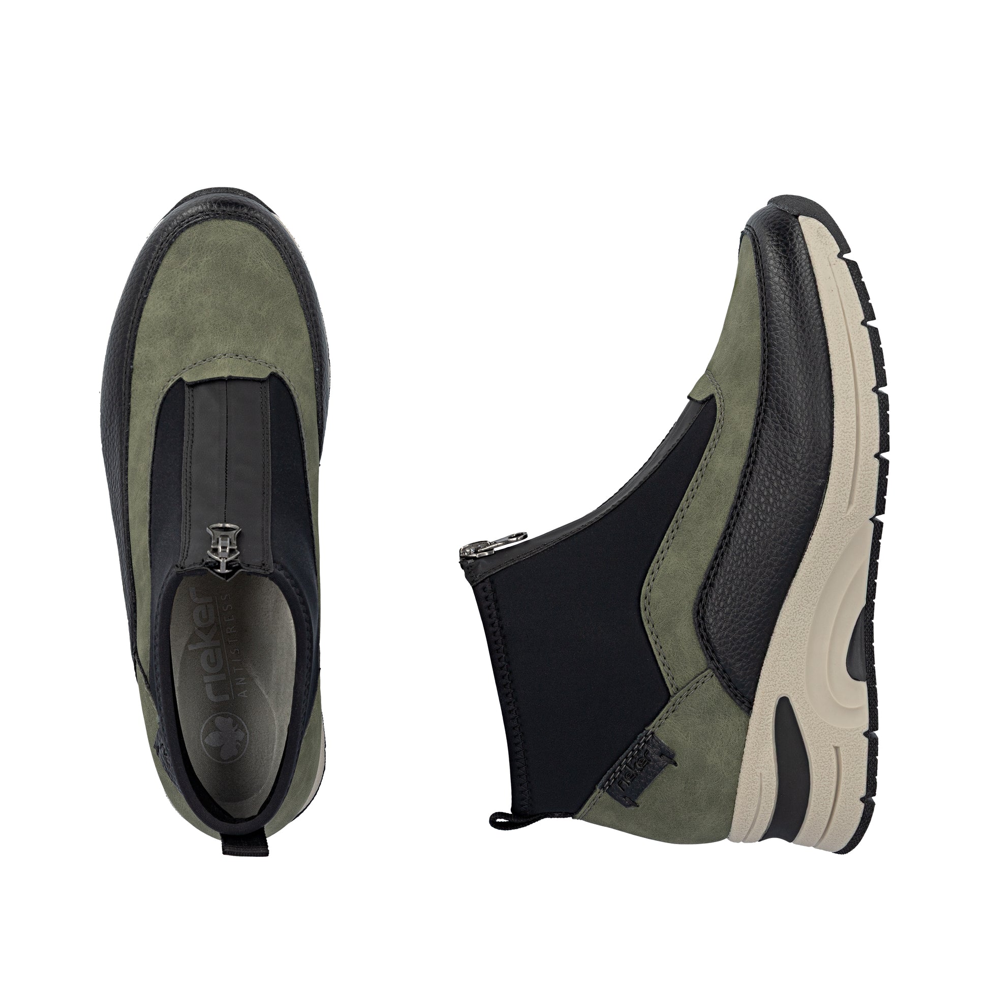 Green Zip Boots for Women | Rieker N9362-54