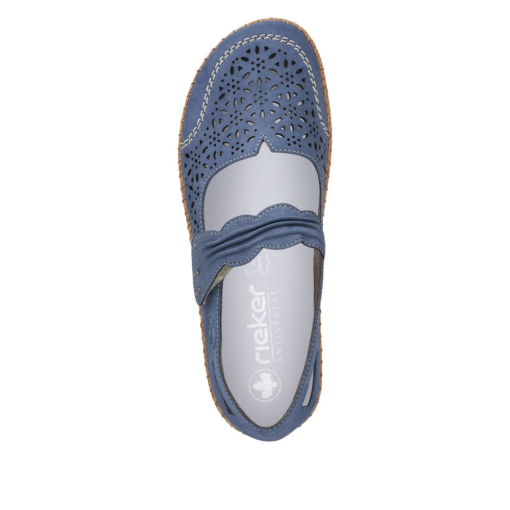 Rieker Women's Mary Jane Shoe - Blue | 44896-15