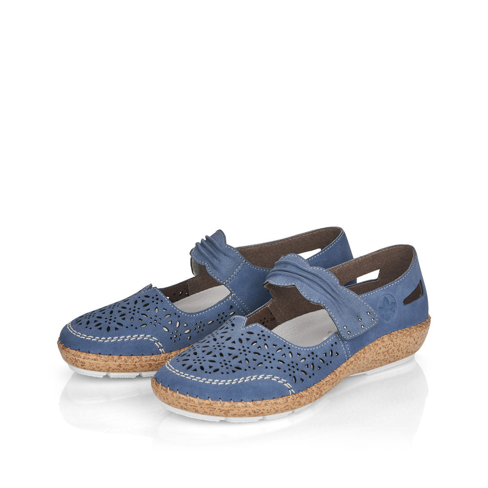 Rieker Women's Mary Jane Shoe - Blue | 44896-15