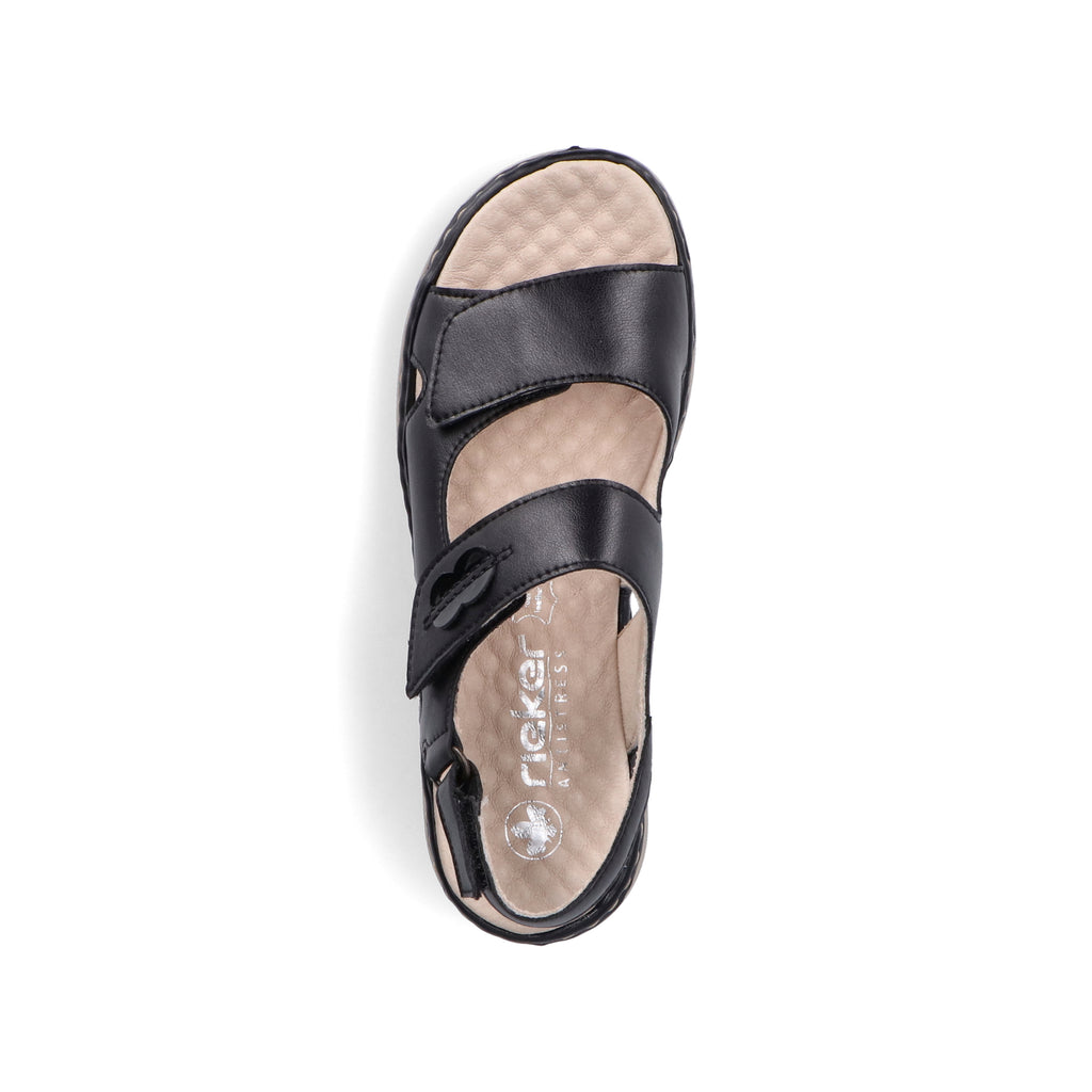 Black Hook & Loop Sandals for Women | Rieker 60462-00