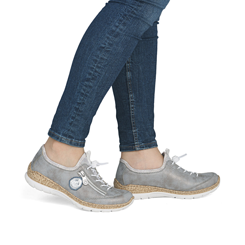 Grey Elasticated Shoes for Women | Rieker N4263-40