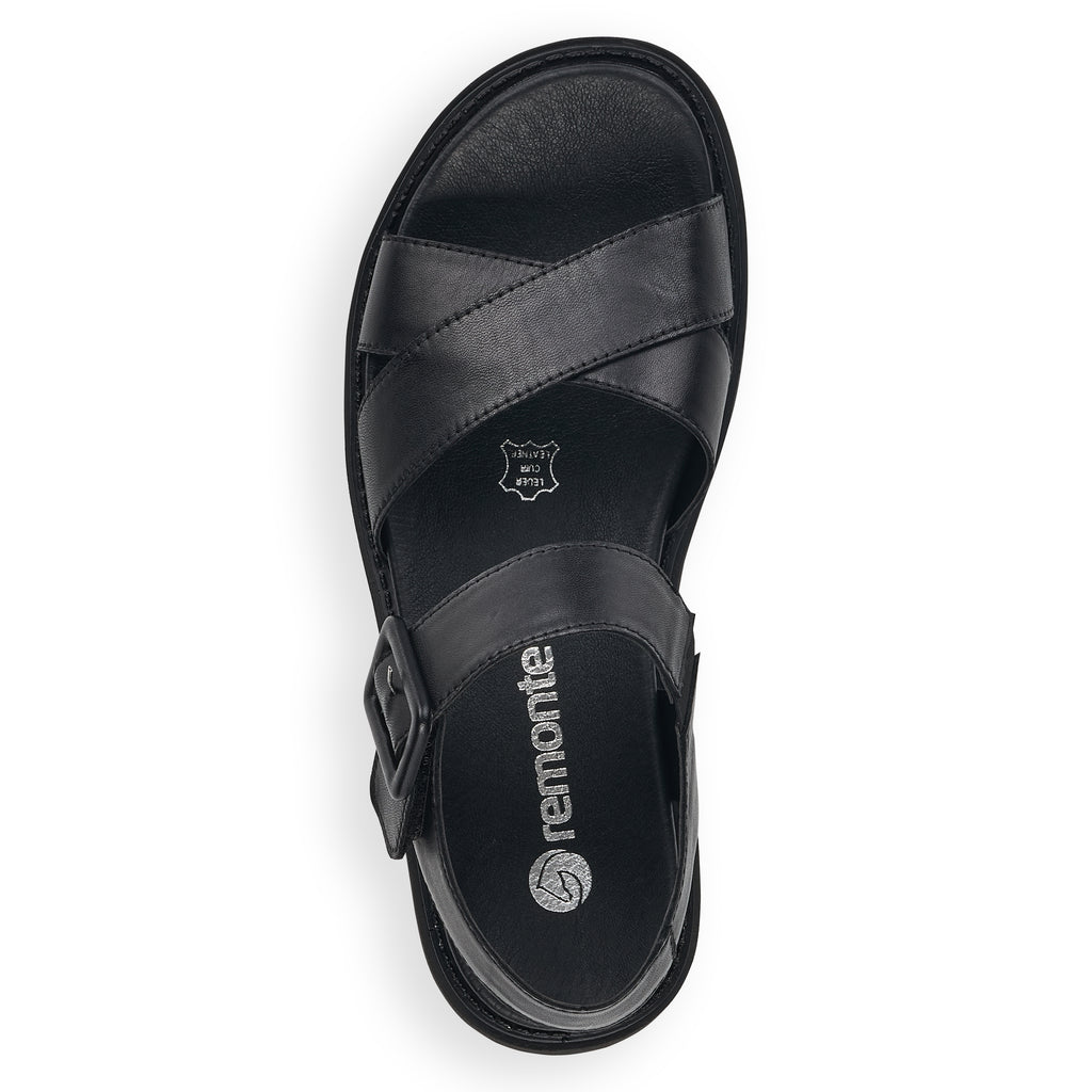 Black Hook & Loop Sandals for Women | Remonte D7950-00