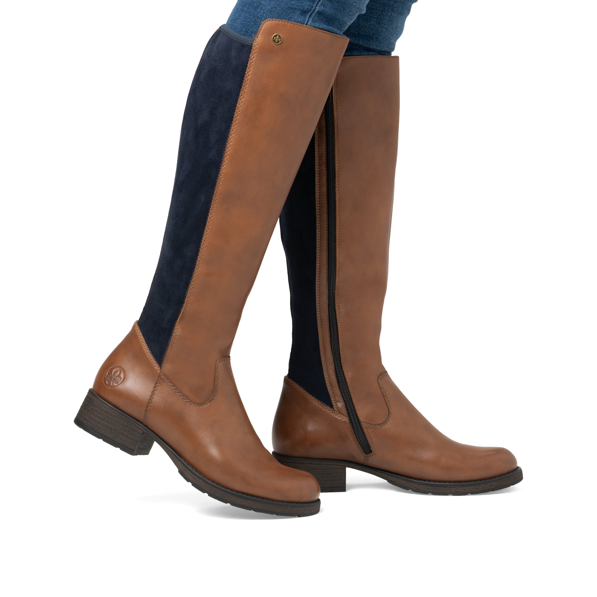Brown Zip Boots for Women | Rieker Z9591-23