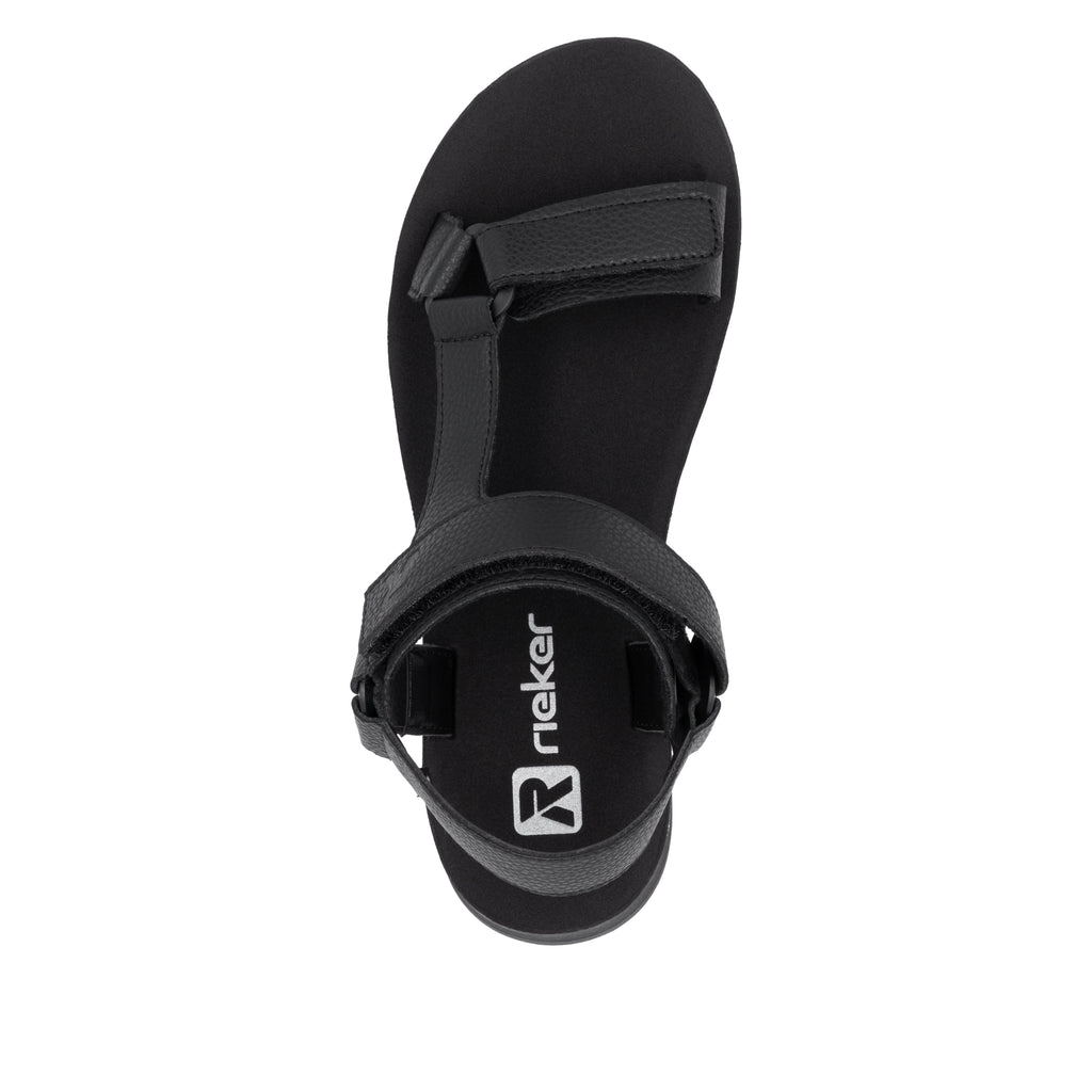 Black Hook & Loop Sandals for Women | Rieker W3051-00