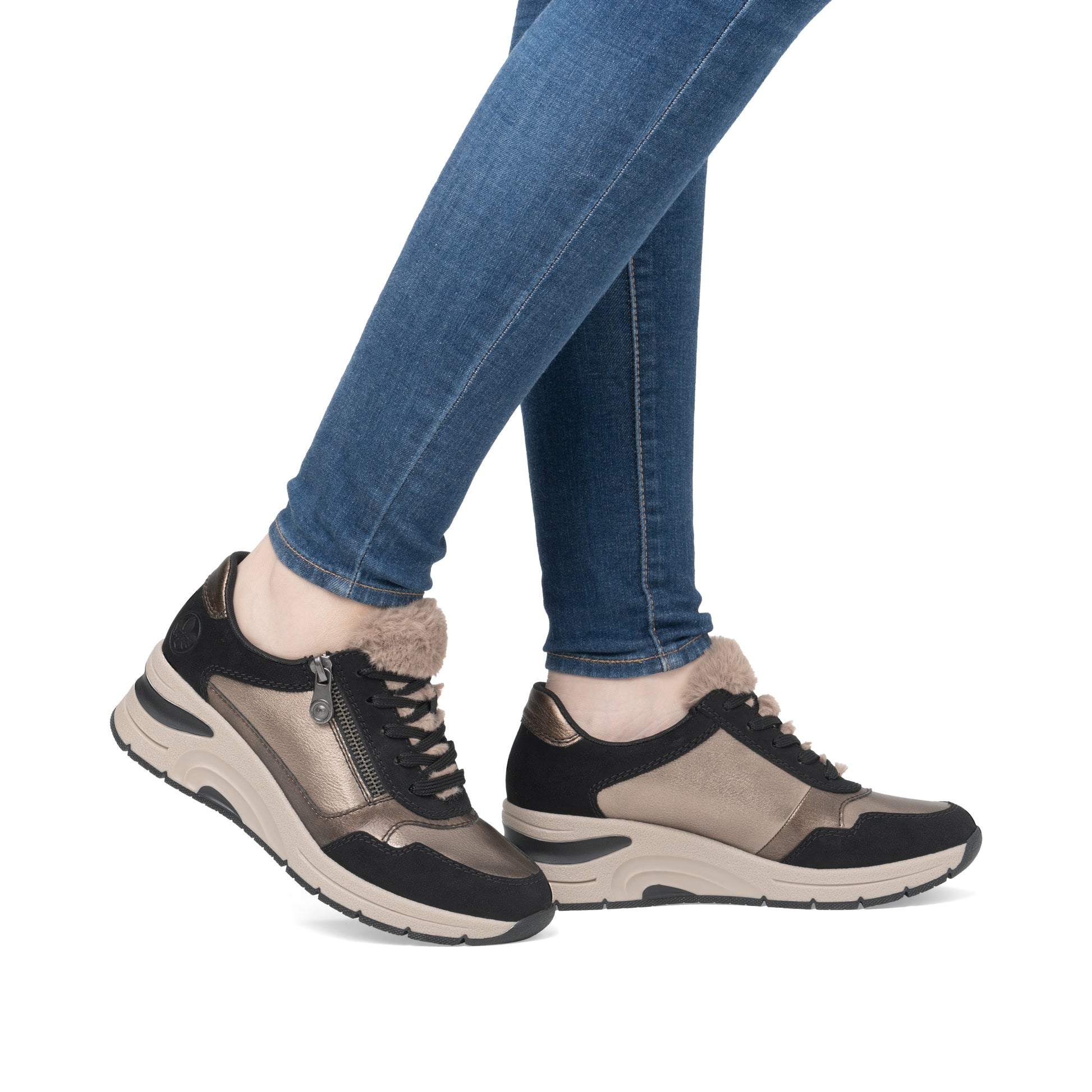 Beige Zip Shoes for Women | Rieker N9301-90
