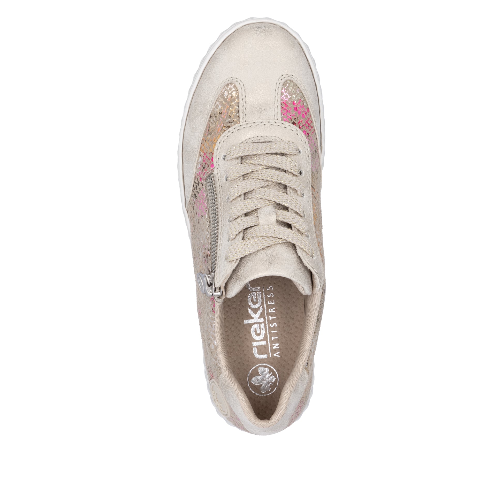 Beige Zip Shoes for Women | Rieker N0902-90