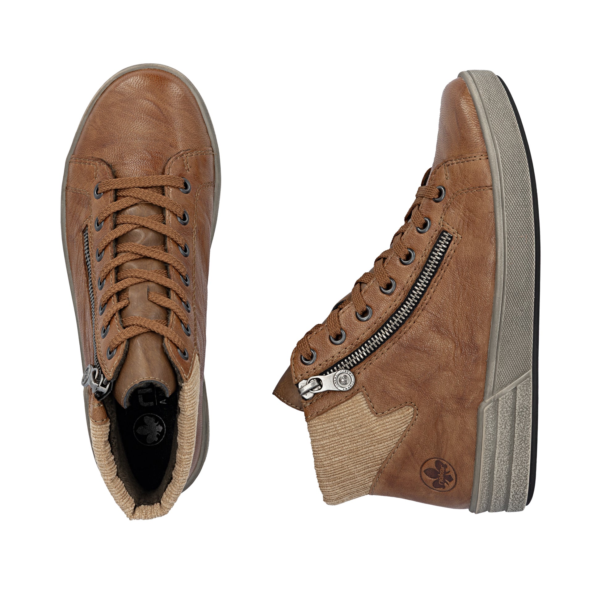 Brown Zip Boots for Women | Rieker X0709-22