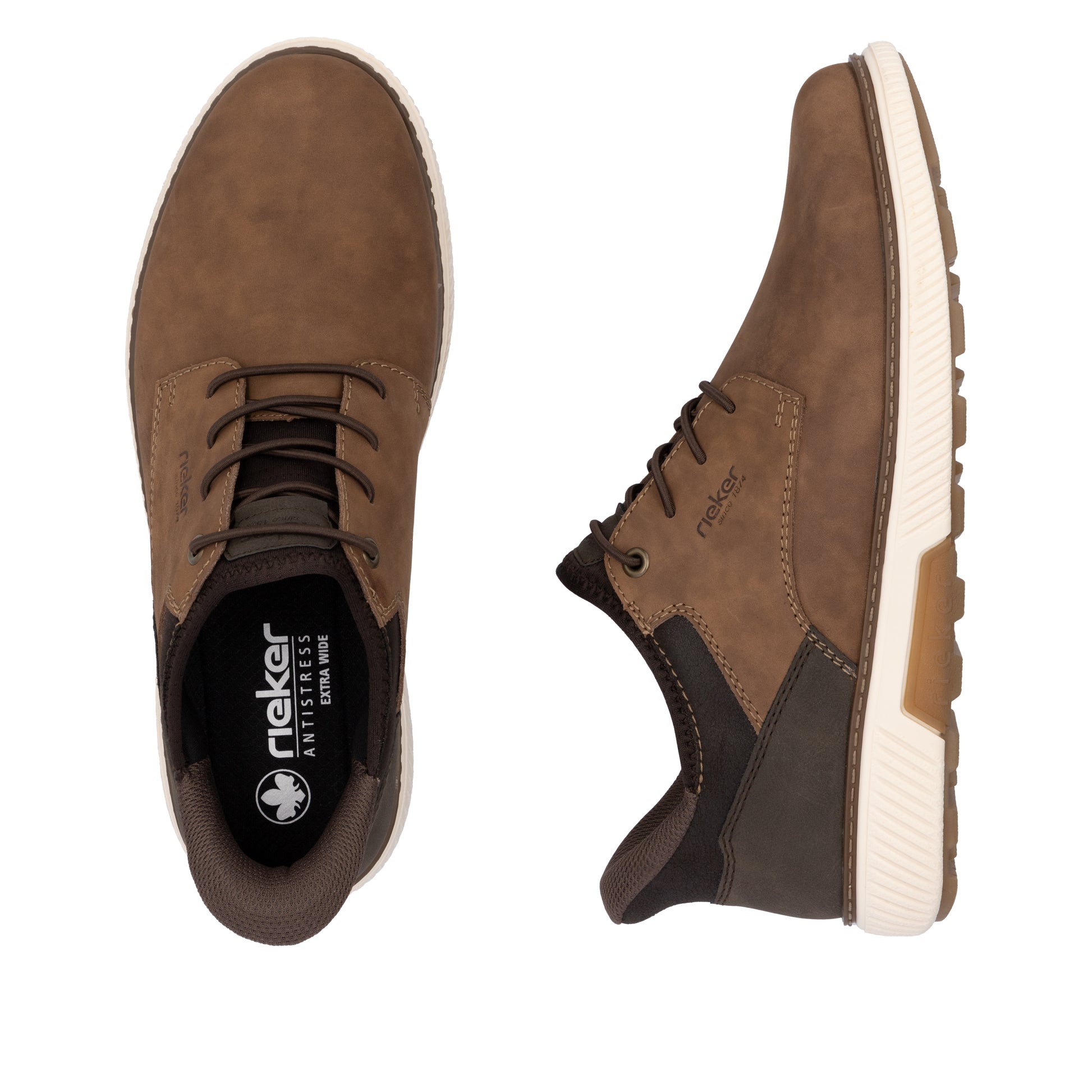 Brown Elasticated Shoes for Men | Rieker B3357-24
