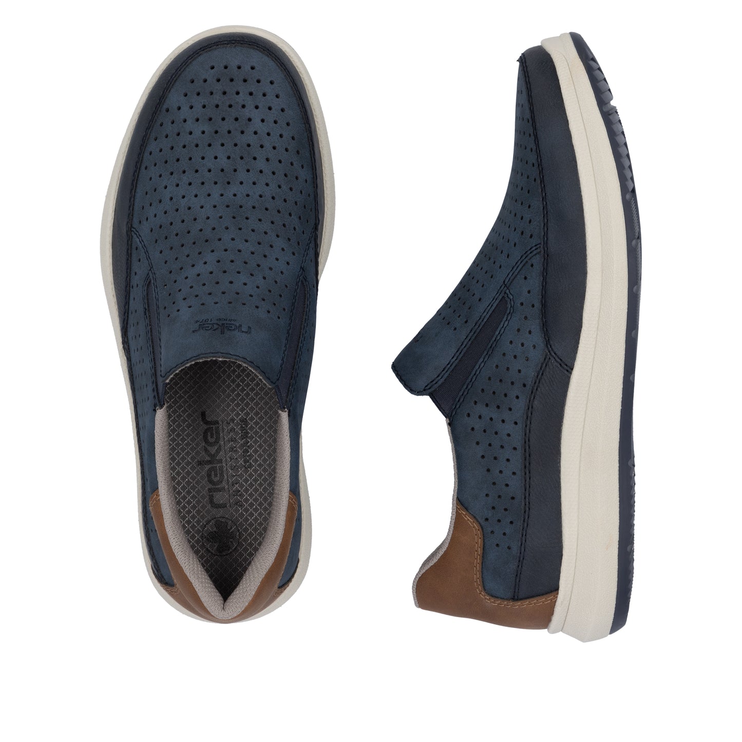 Rieker Men's Casual Slip-on Shoe - Blue | 16952-14