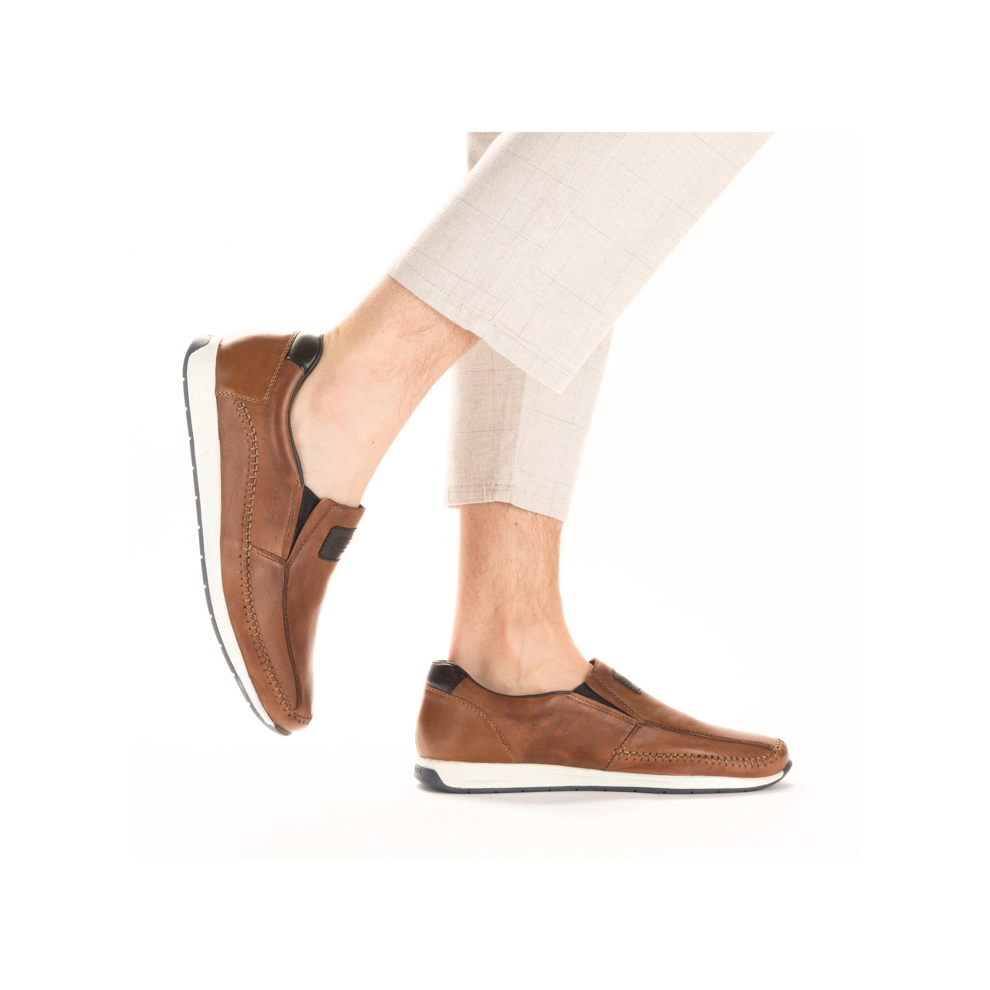 Brown Elasticated Shoes for Men | Rieker 11962-25