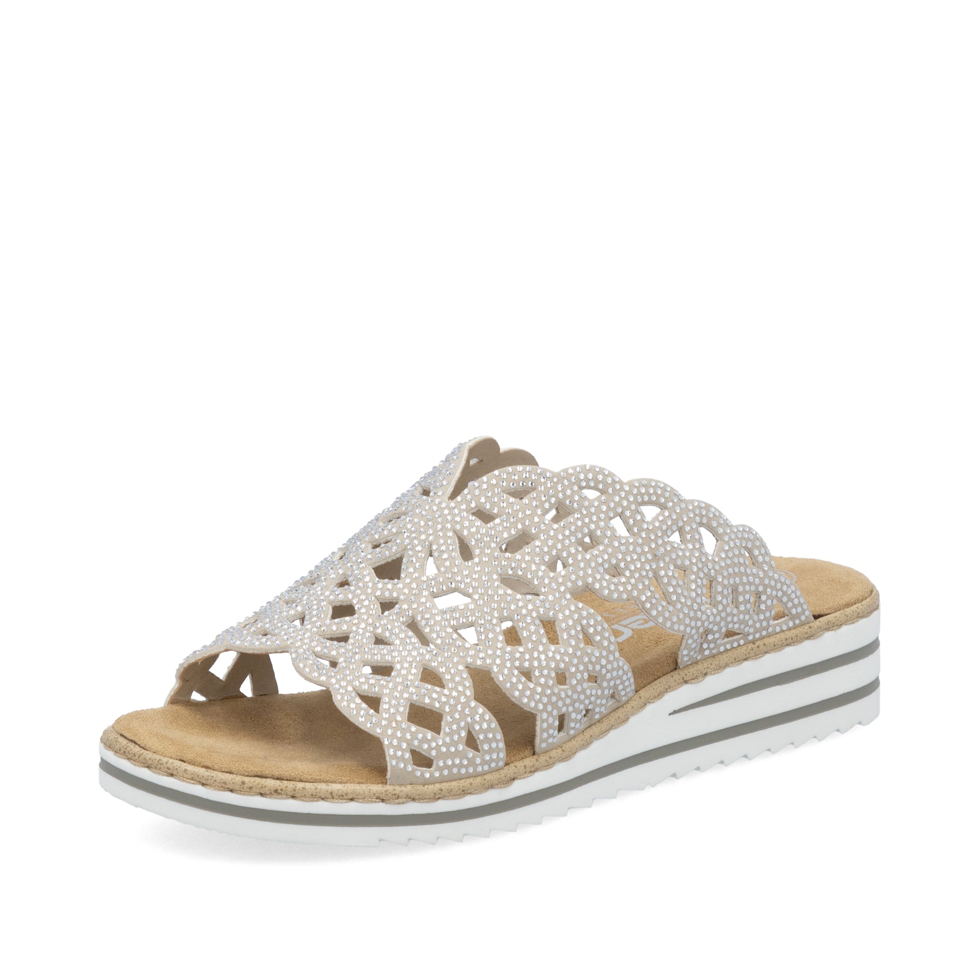 Beige Slip-On Sandals for Women | Rieker V0689-63