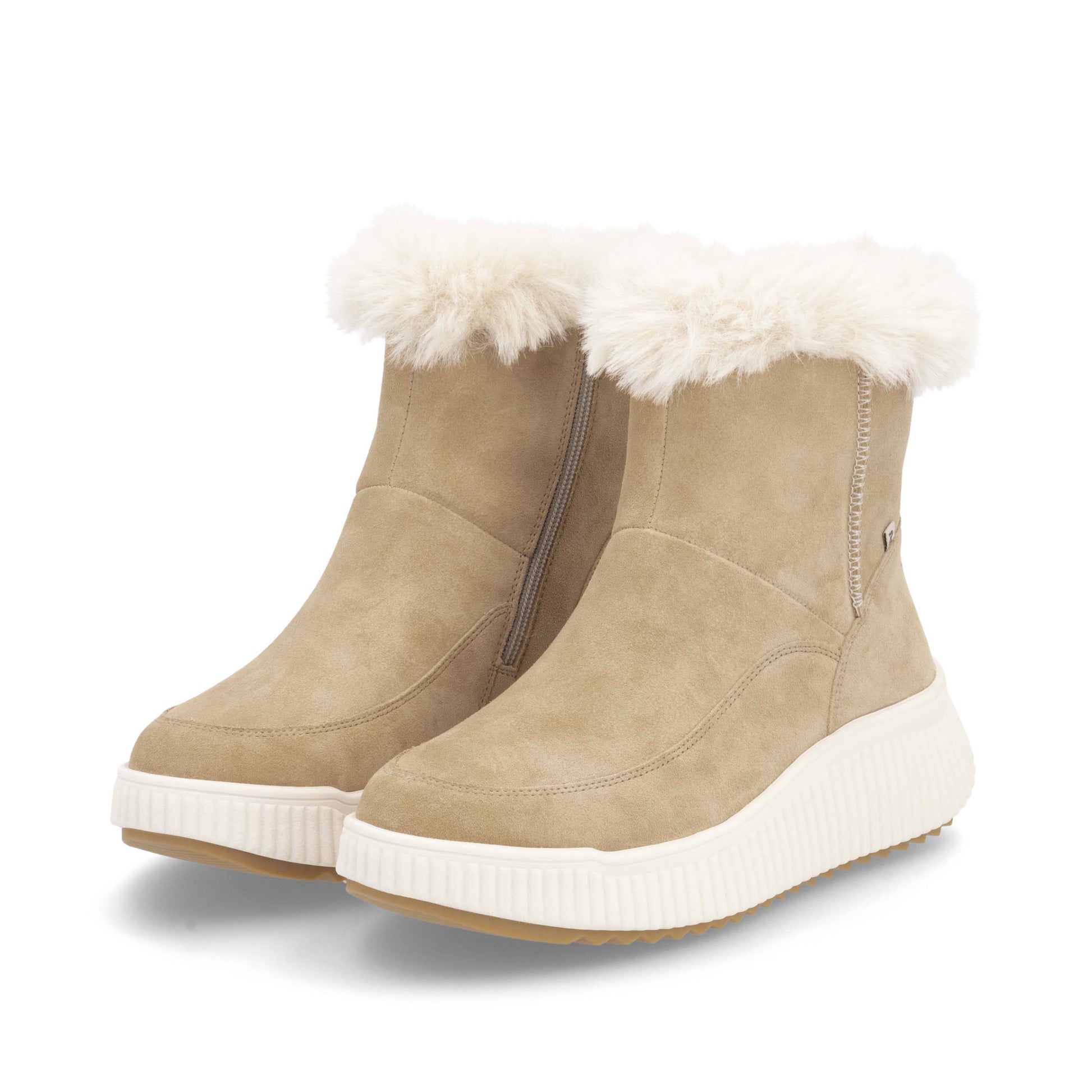 Beige Zip Boots for Women | Rieker Sport W1772-62