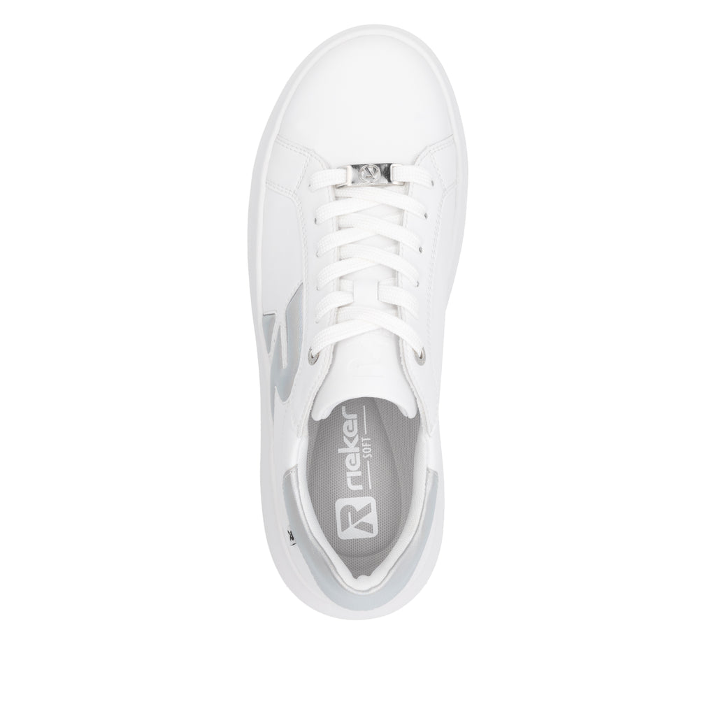 White Elasticated Shoes for Women | Rieker Sport W1204-82